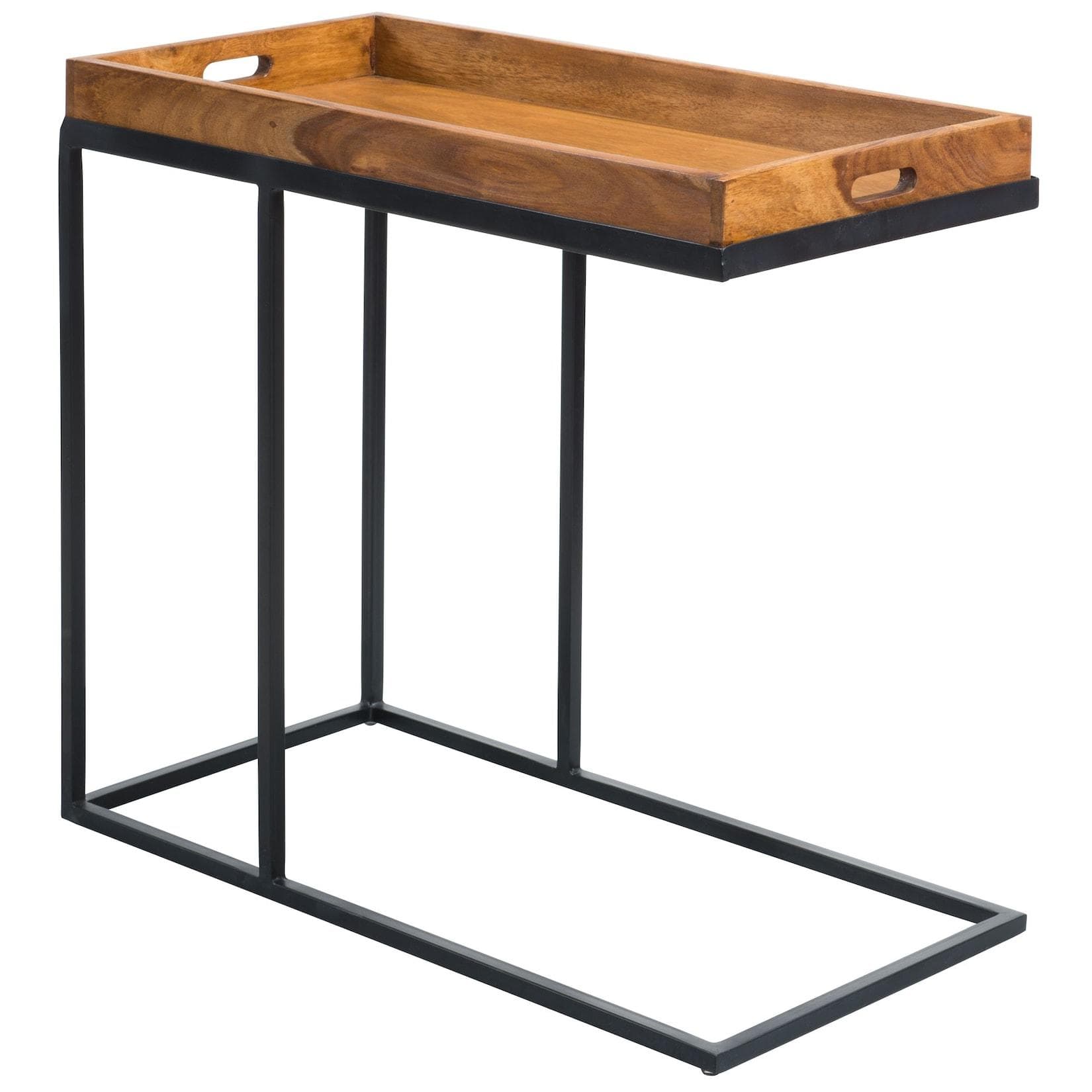 KADIMA DESIGN Beistelltisch aus Massivholz und Metall, Platzsparend, Vielseitig, Sheesham