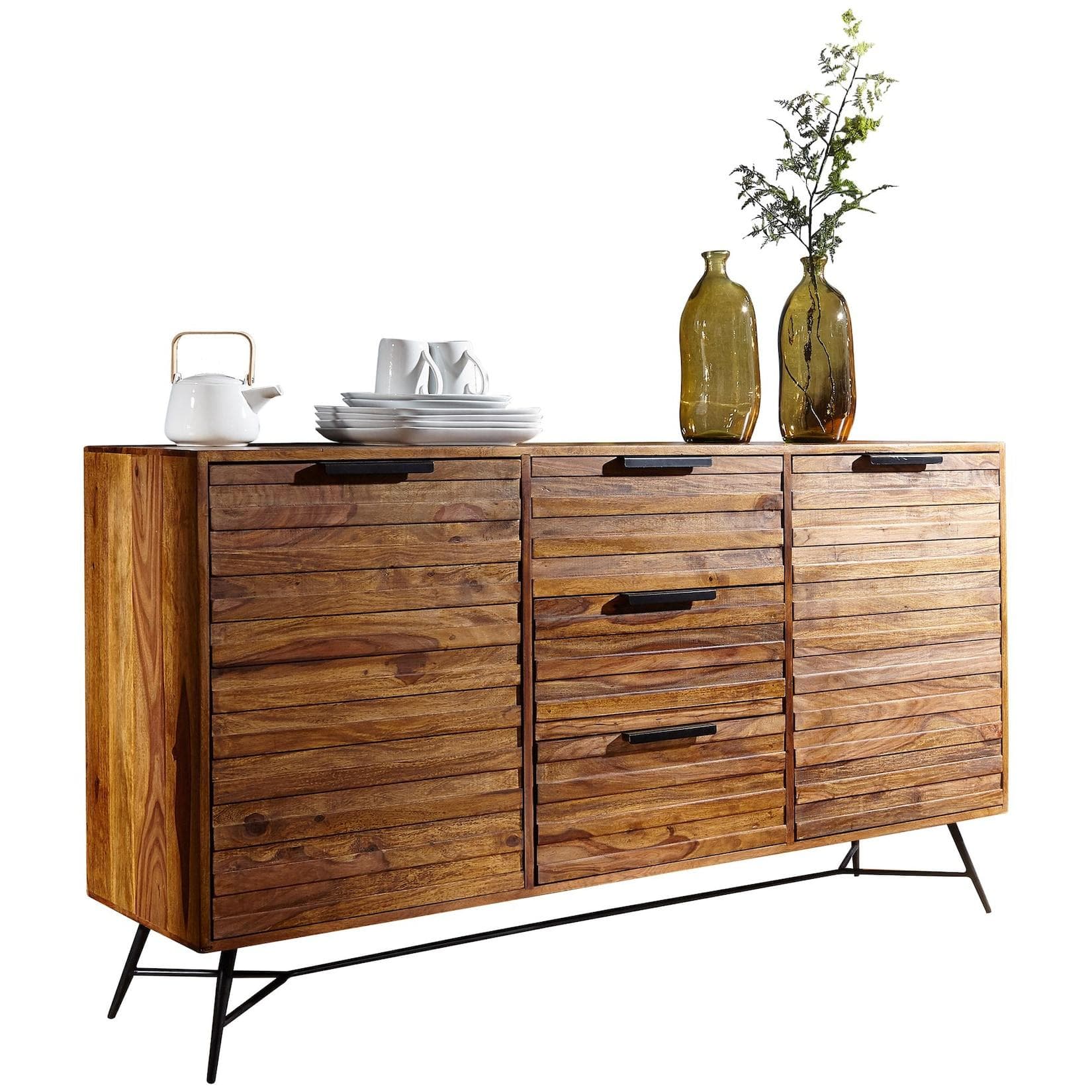 KADIMA DESIGN Sideboard FORMIO, Sheesham Massivholz, Industrial-Look