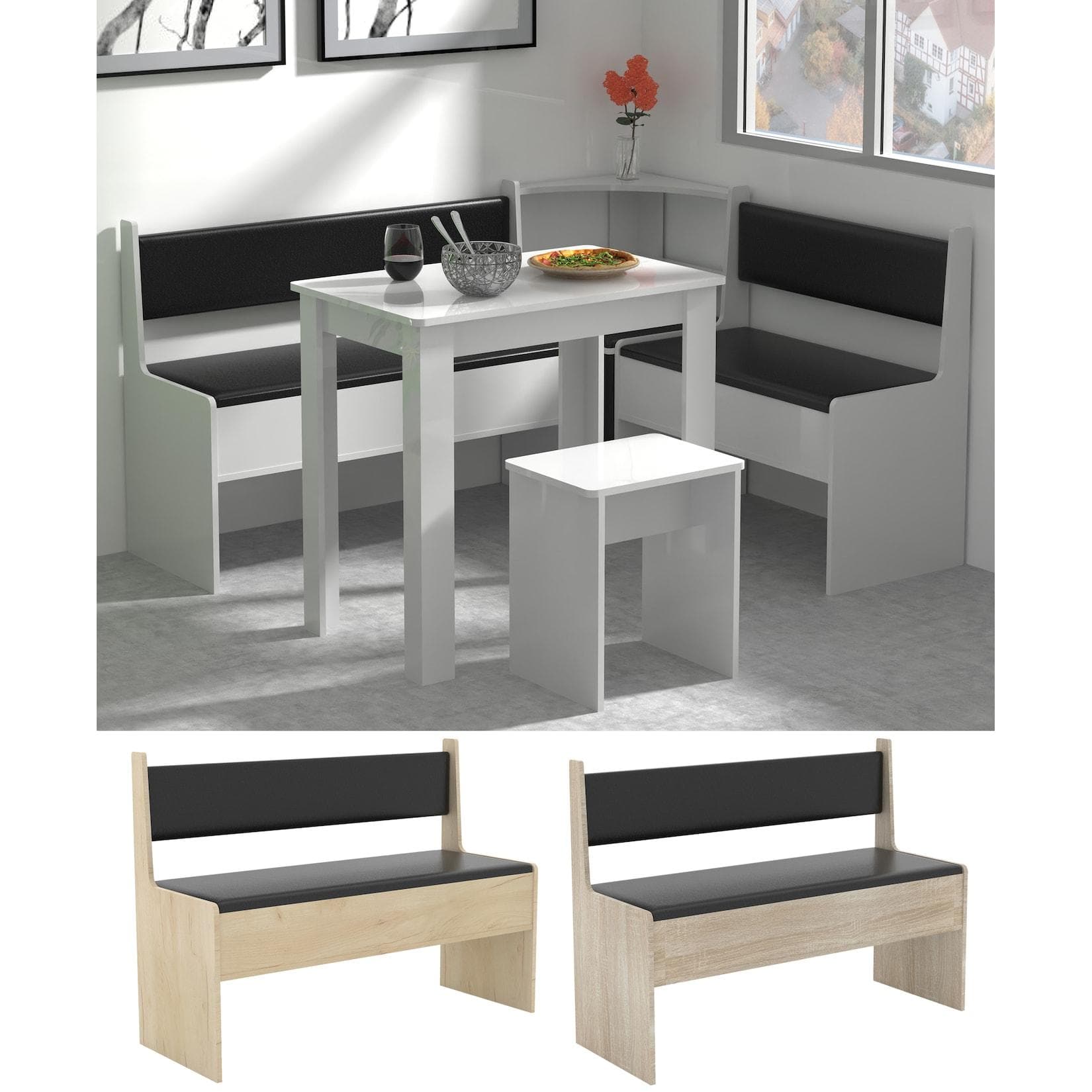 VCM Essgruppe Holz Eckbank Sitzbank Bank Truhe Esal Breite 110cm