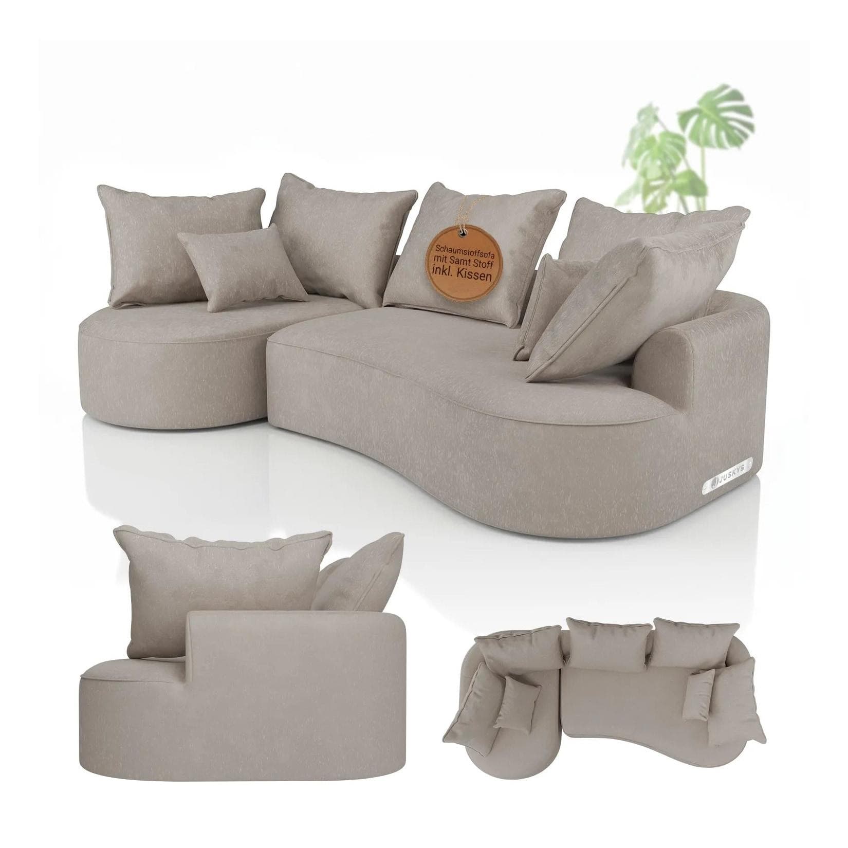 Juskys Ecksofa Tirano 2-Teiler Beige Selbstentfaltend