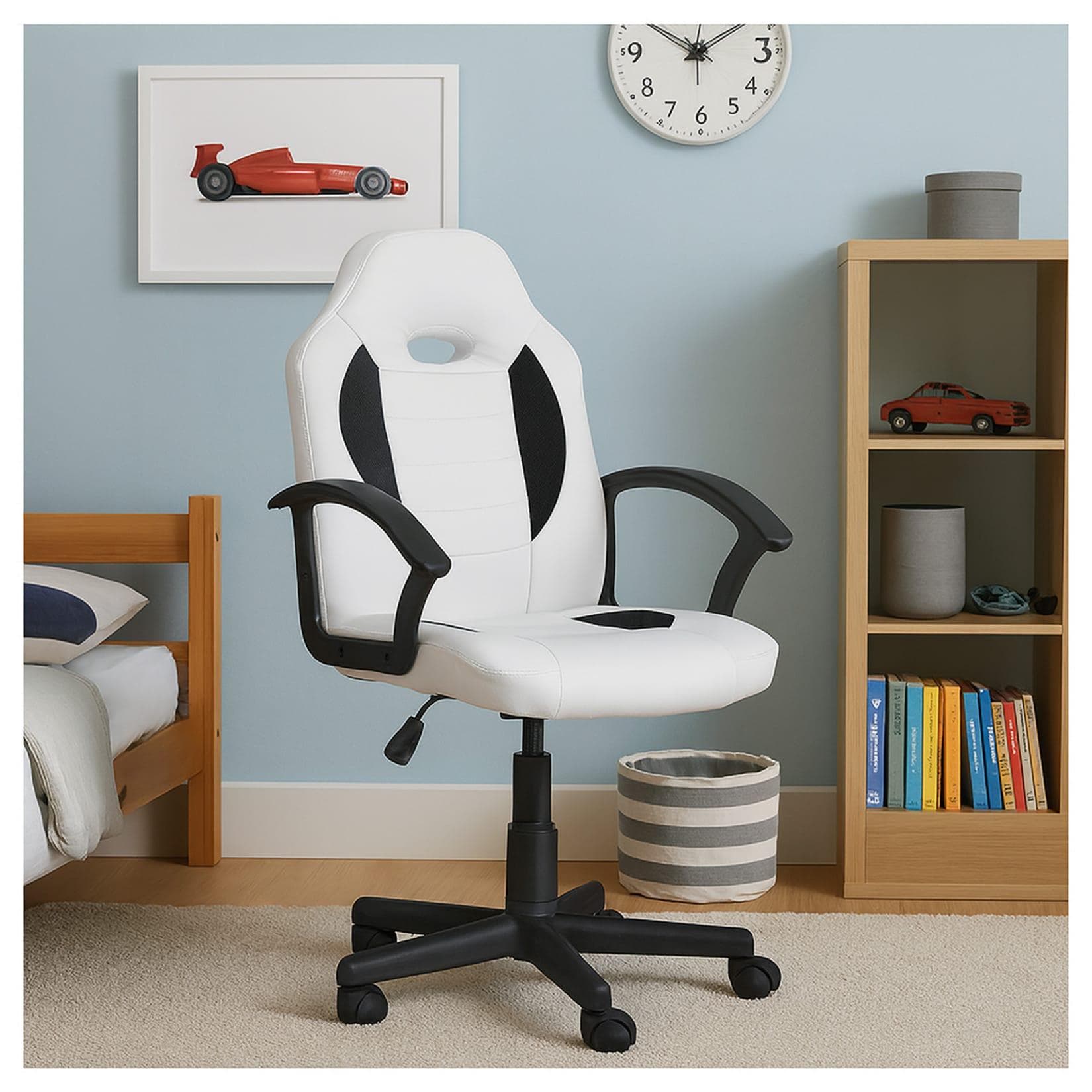 HTI-Living Schreibtischstuhl Drehstuhl Kinder Schwarz Komfortabel