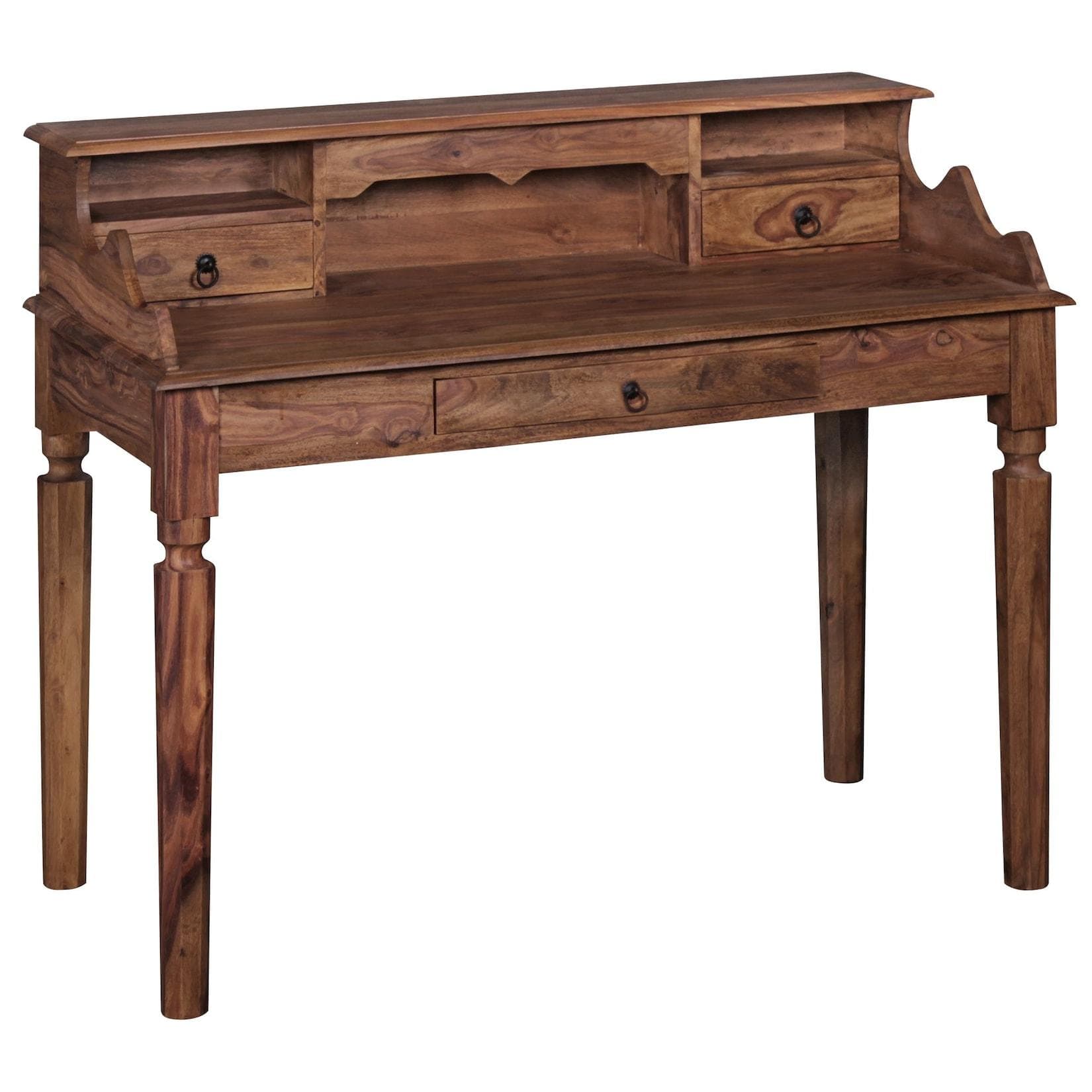 KADIMA DESIGN Landhaustisch aus Sheesham-Holz, 115 cm, Vintage-Look, 3 Schubladen