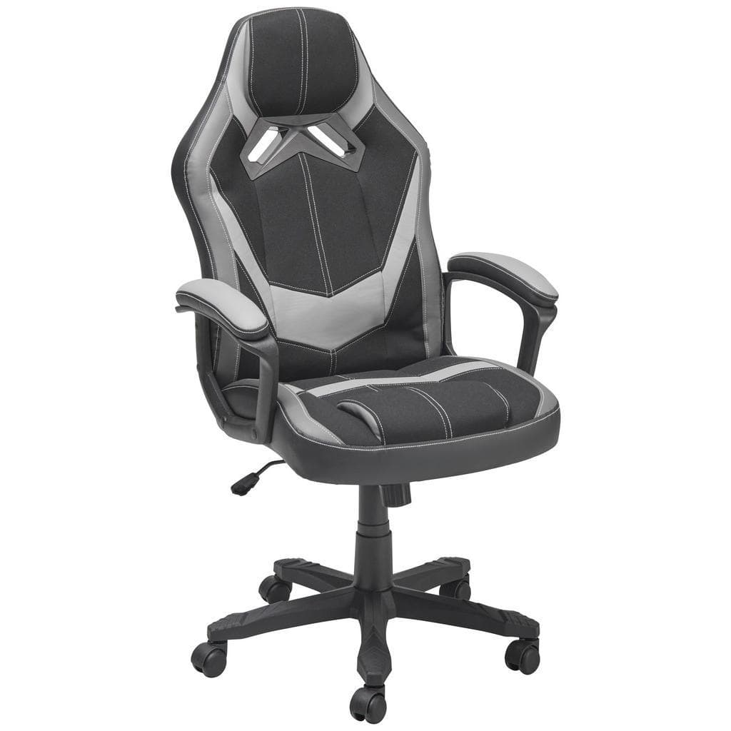 Livetastic Gamingstuhl Grau Schwarz Metall Kunststoff Textil