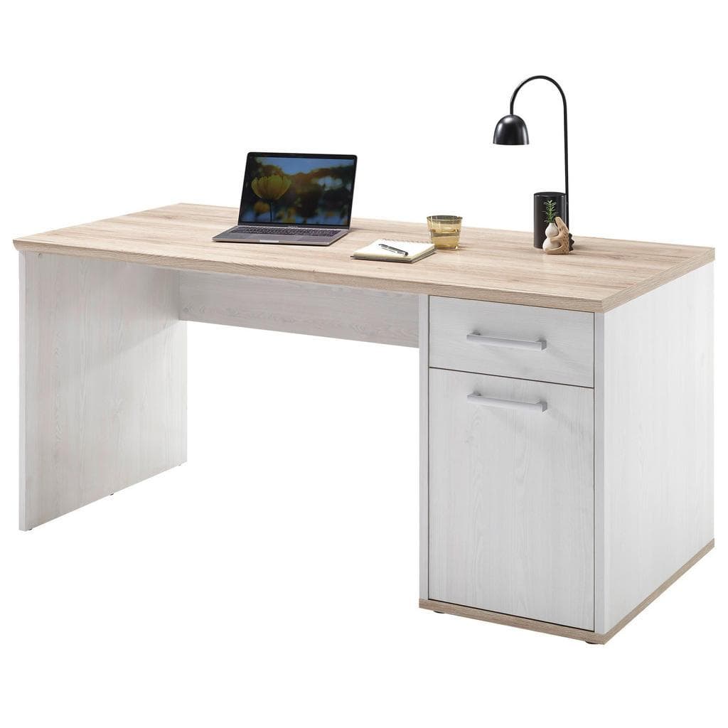 BEGA OFFICE Romance Schreibtisch Weiß Eiche San Remo Landhausstil