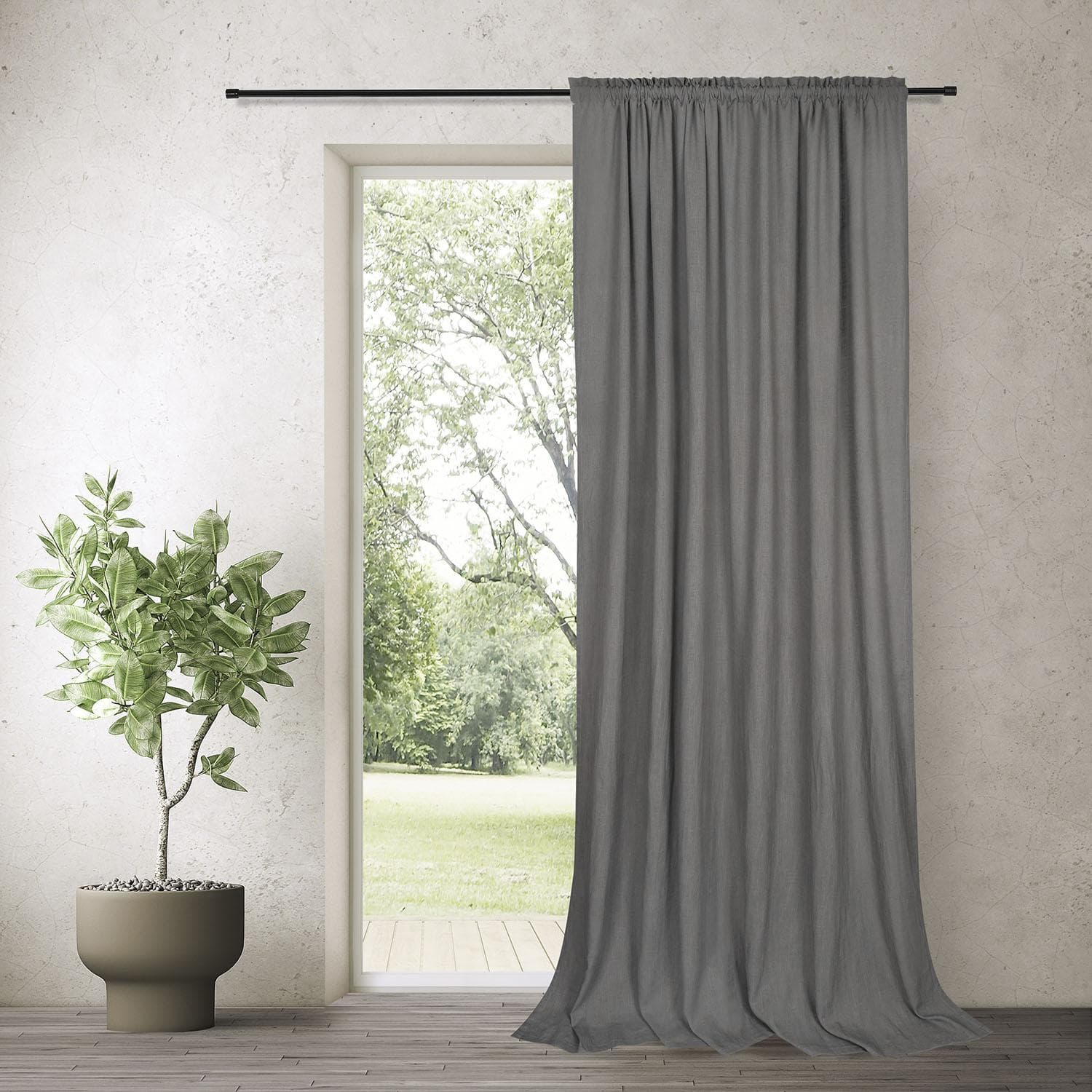 Gerster Abra Blickdichte Baumwoll/Leinen Gardine