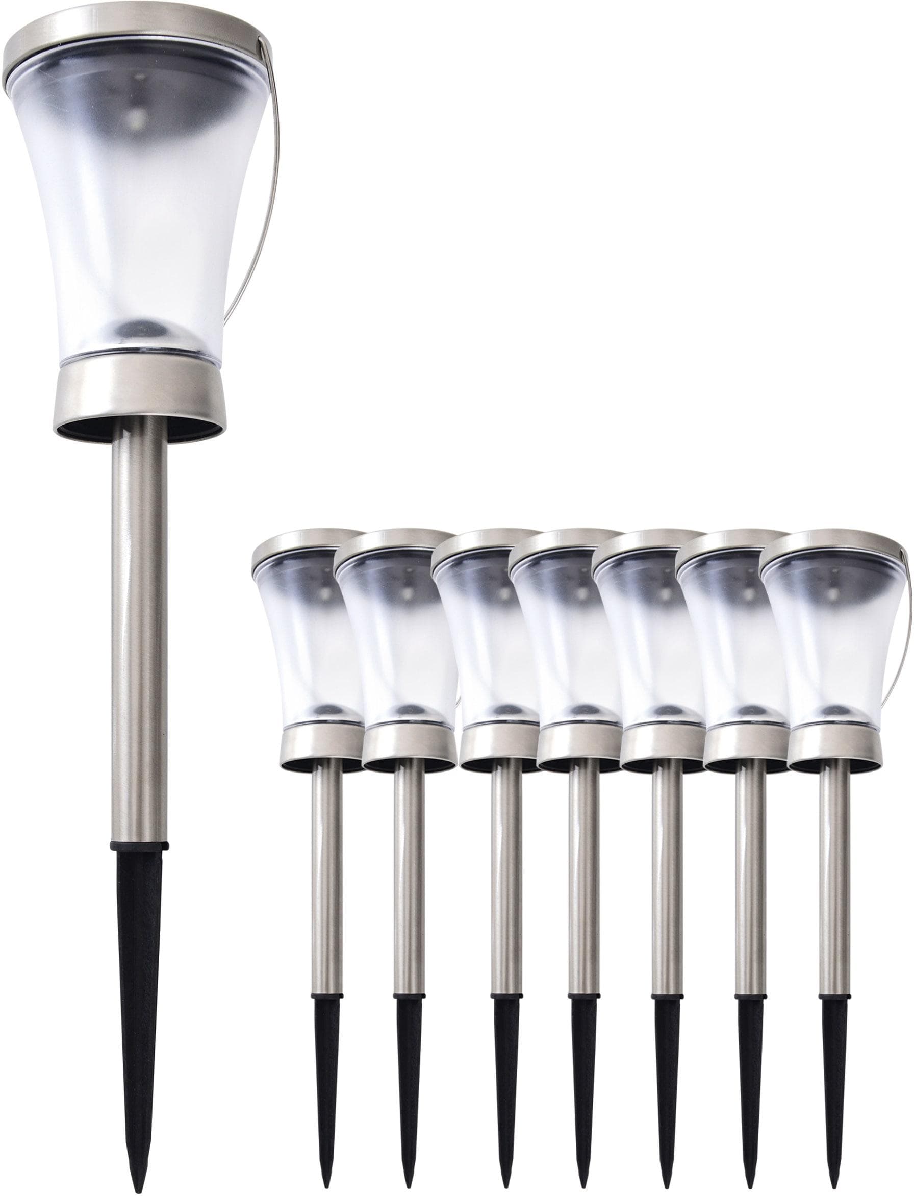 Näve LED Solarleuchte Warmweiß - Edelstahl & Acryl Dekoleuchten Set