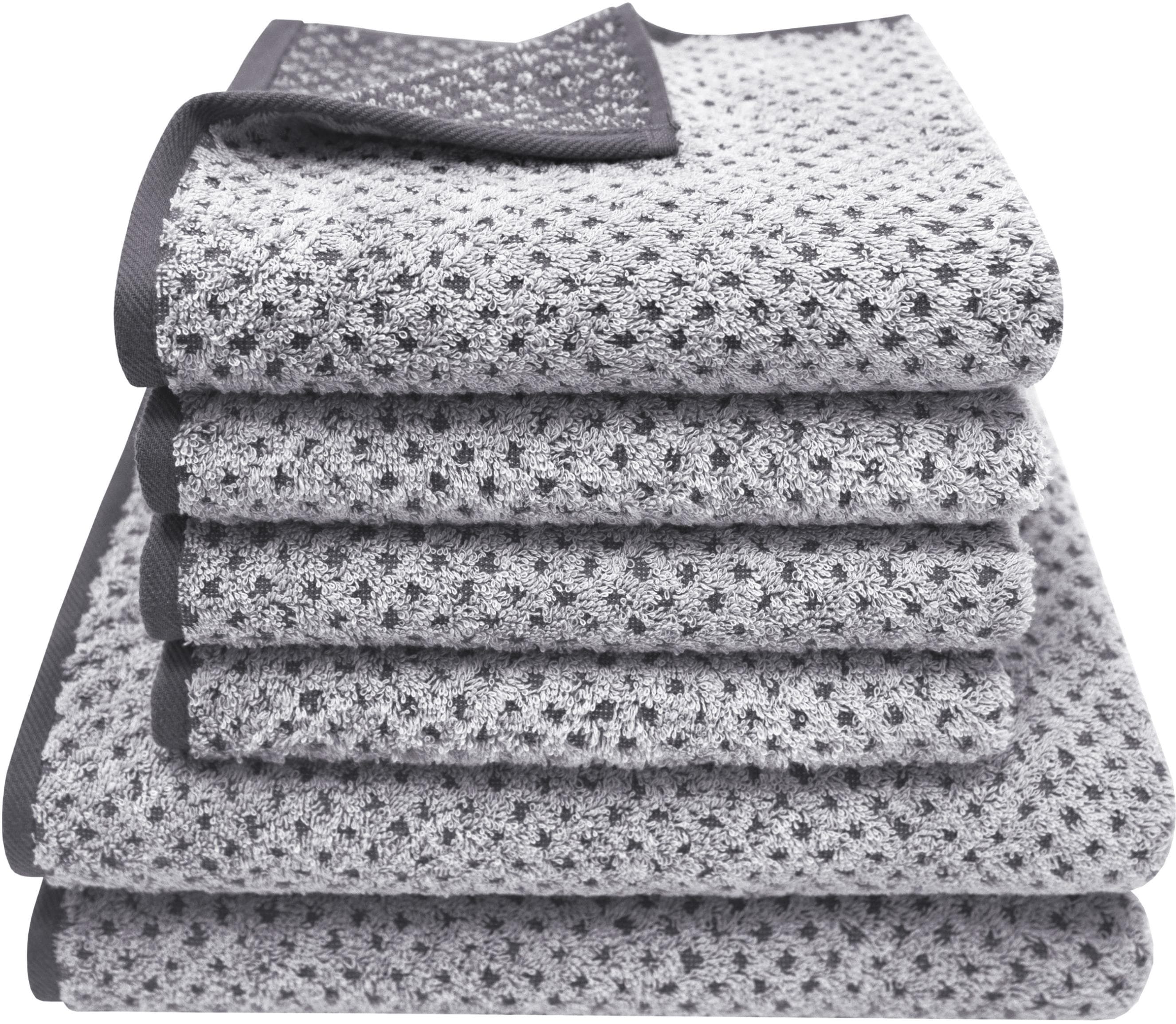 Handtuch Set aus Baumwolle und Walkfrottier in klassischem Design