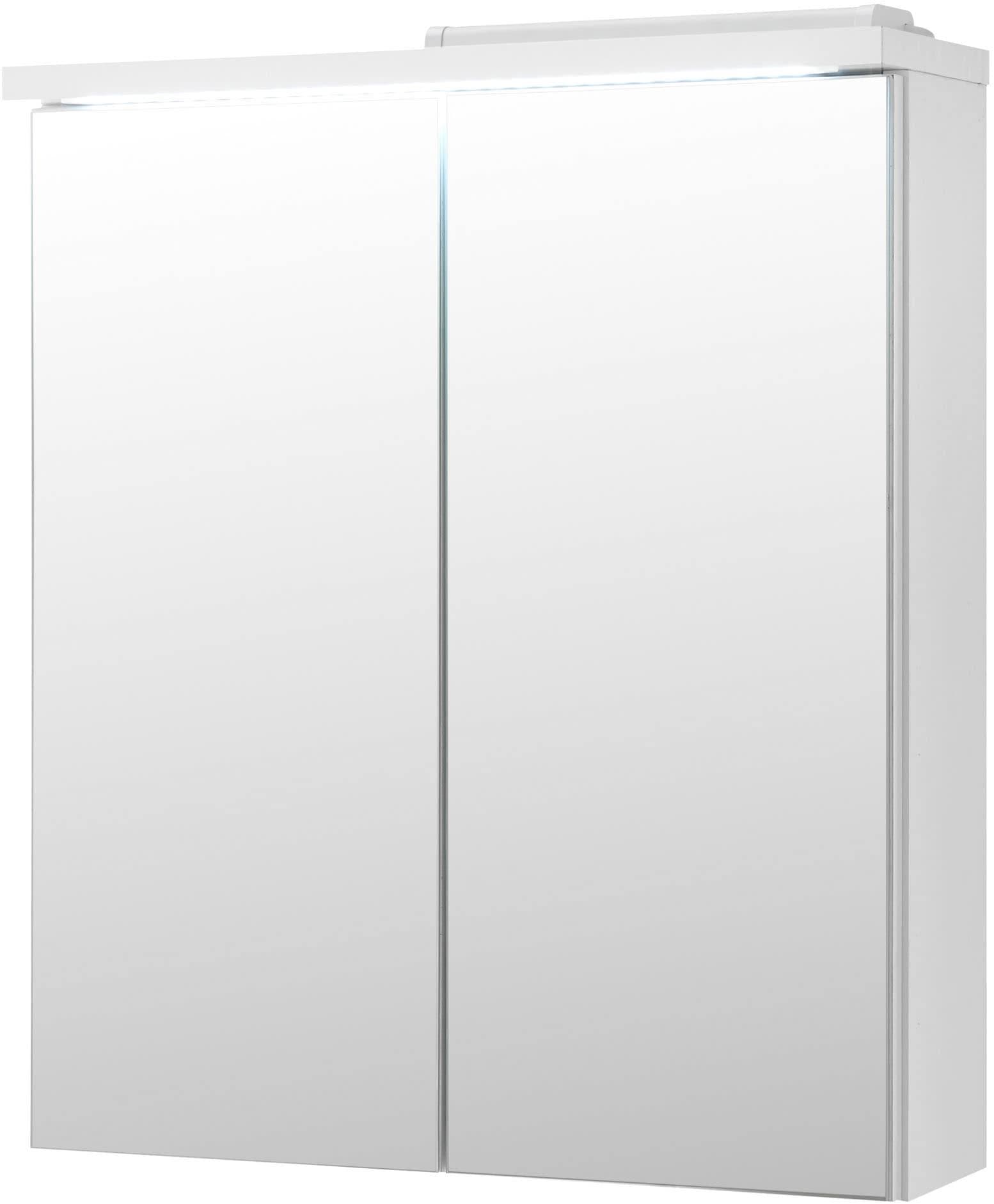 Spiegelschrank BASIC BY BALCULINA Pool Badezimmerschrank 60x68x20 cm Weiß Hochglanz