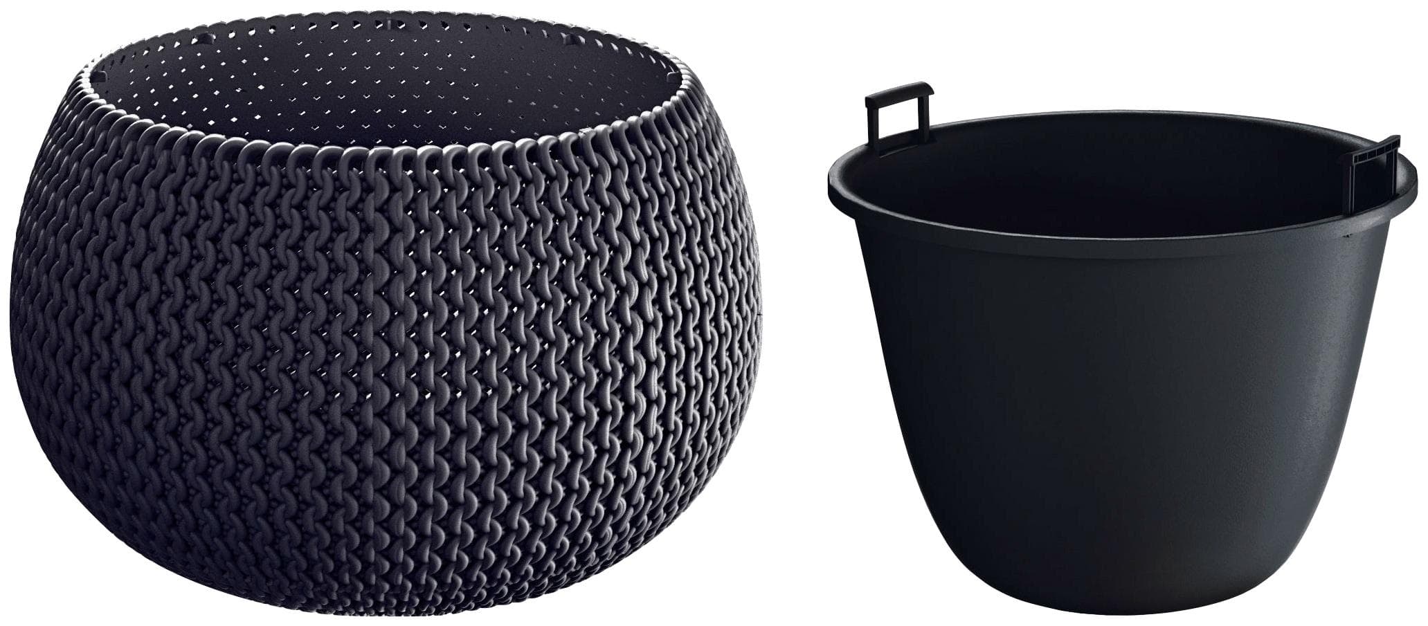 Prosperplast Pflanzkübel Splofy Bowl Anthrazit Kunststoff