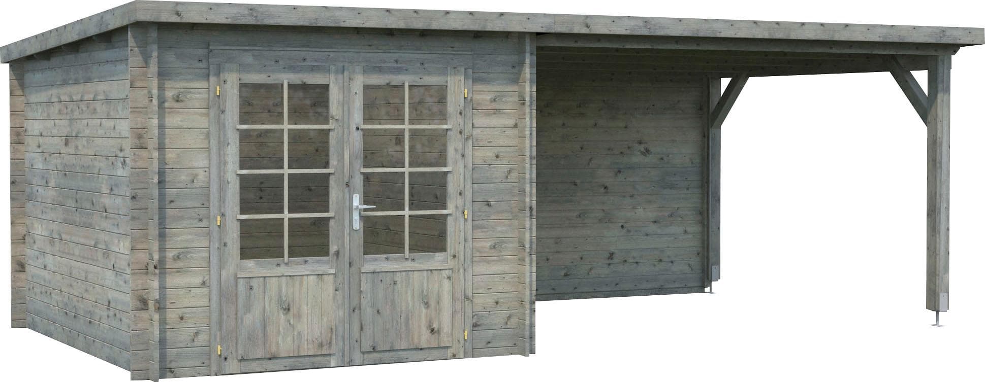 Gartenhaus PALMAKO Ella Grau Massivholz Pultdach