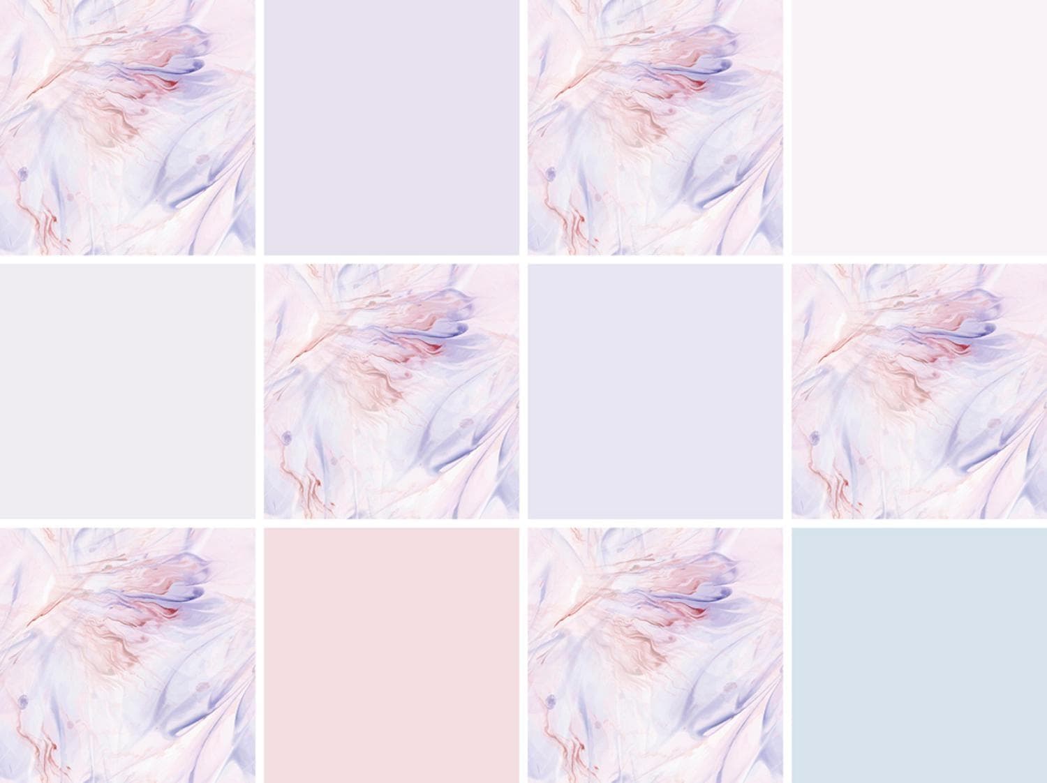 Fliesenaufkleber QUEENCE Blumen Rosa Lila 15x15 cm 12er Set