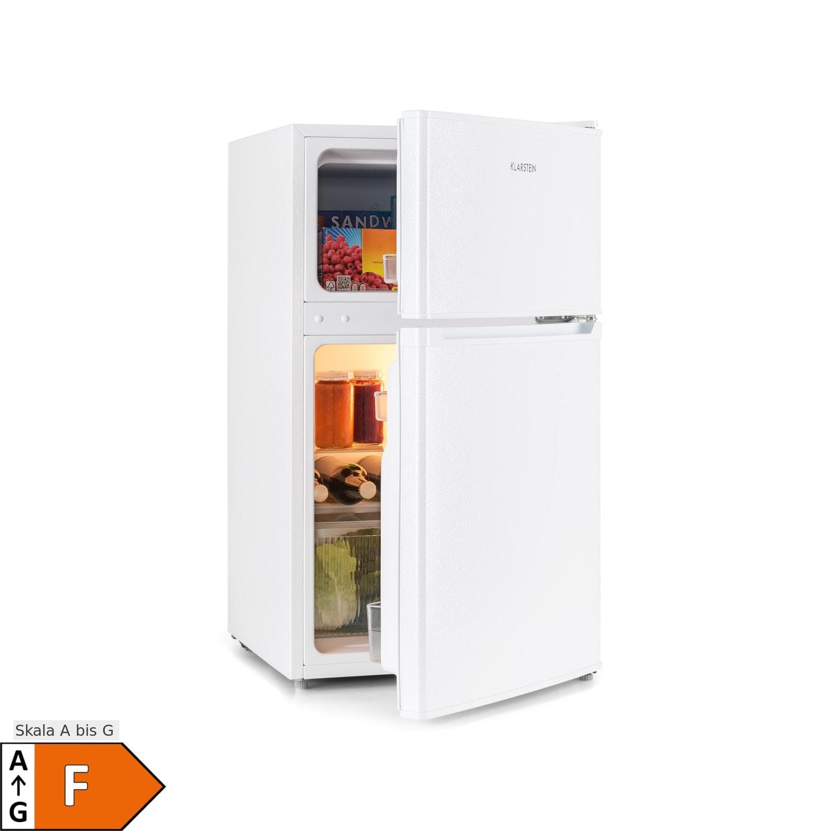 Klarstein Big Daddy Cool Kühl-Gefrier-Kombination 87 Liter 40dB EEK F Weiß