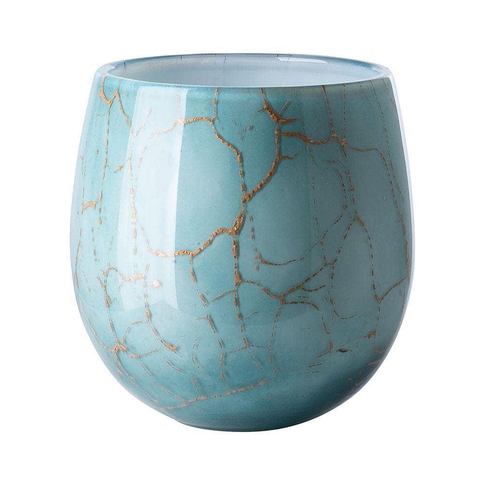 Windlicht COSMIC Grün/Gold Opalglas