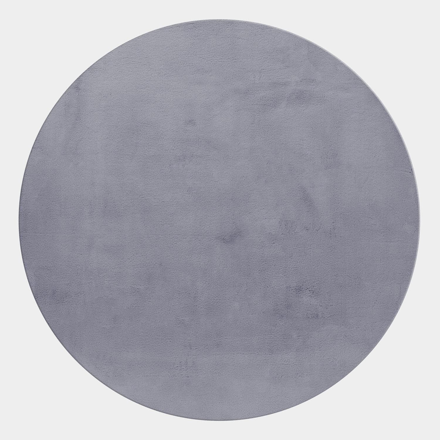 AYYILDIZ Teppiche POUFFY 5100 Hochflor-Teppich Grau Rund