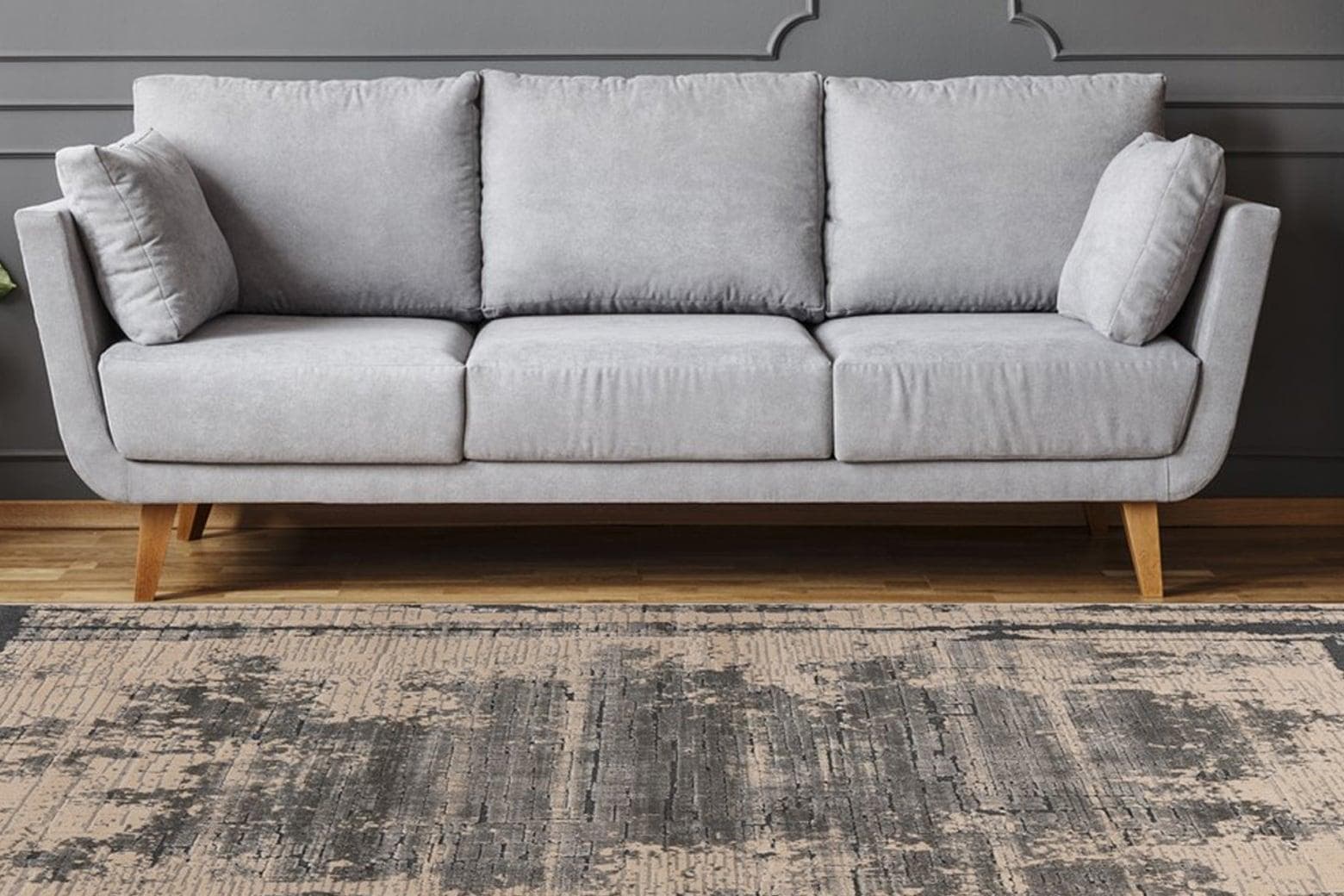 Kayoom Teppich Adeon: Robuster Kurzflor-Teppich in Grau