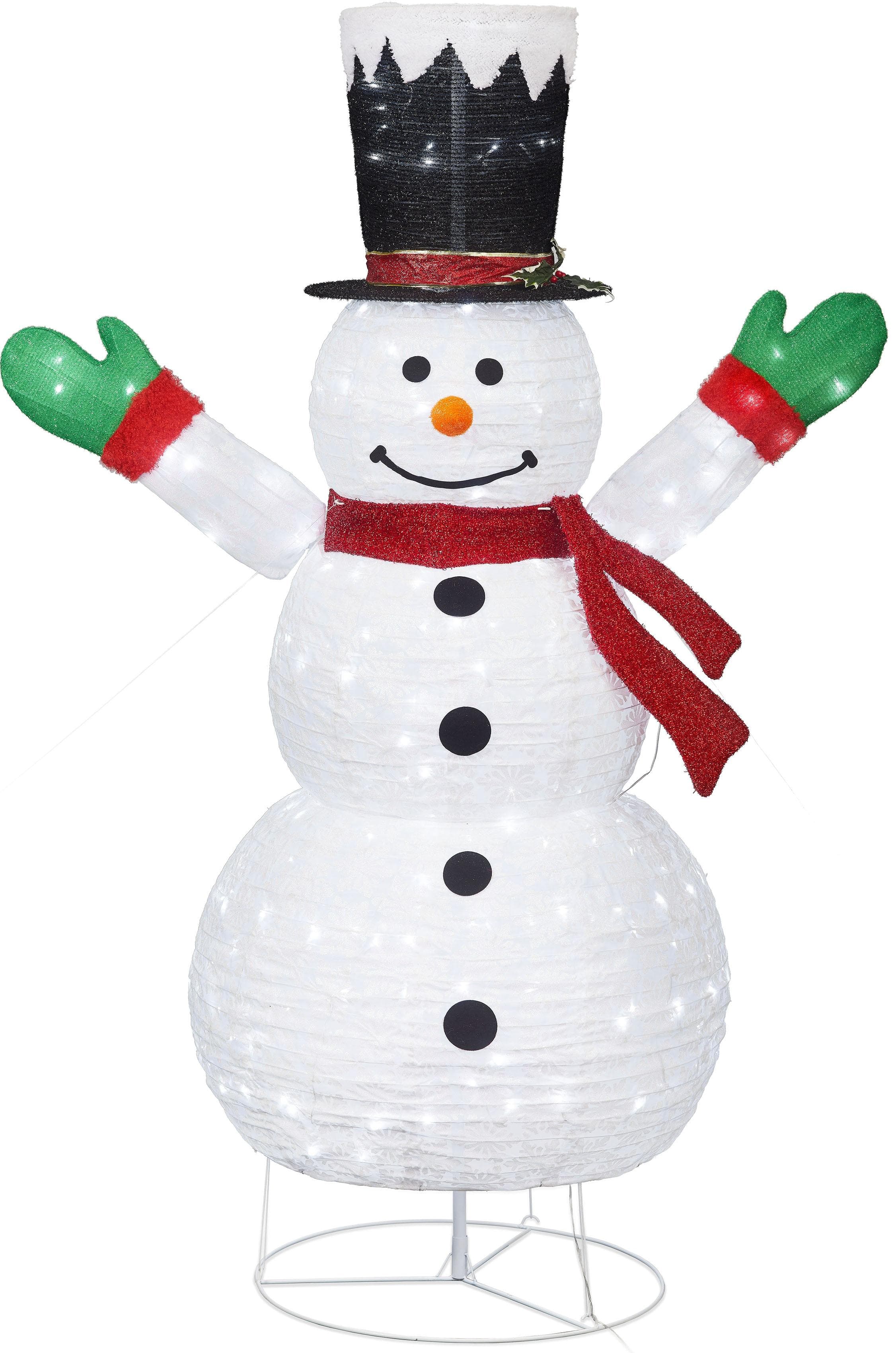 IC WINTERWORLD LED Schneemann Weihnachtsdeko Außen 180cm Weiß/Bunt