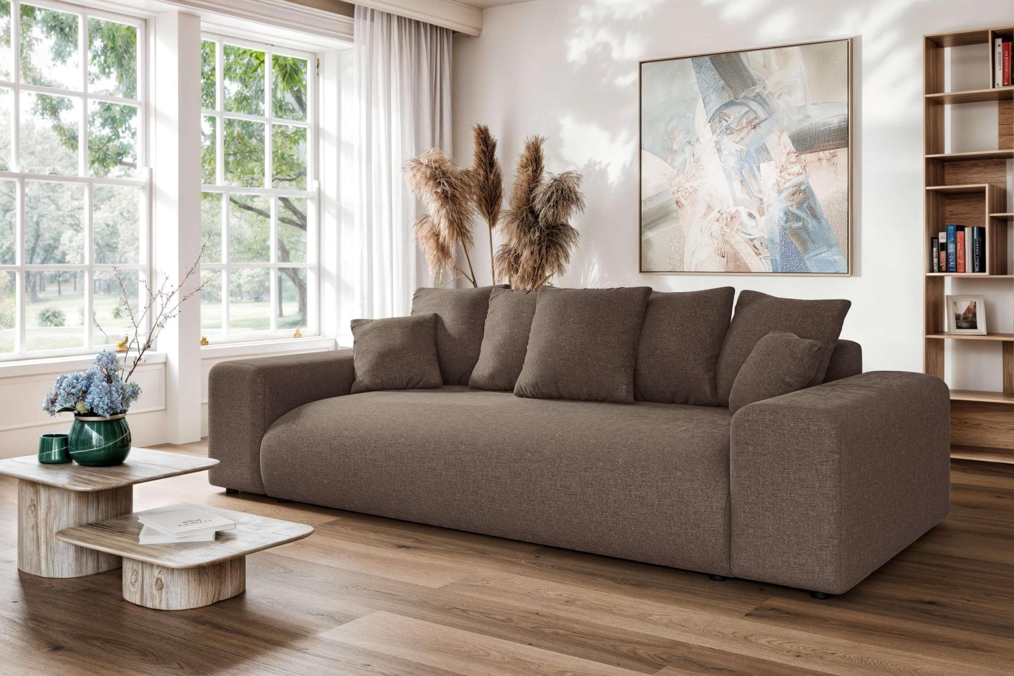 HOME AFFAIRE Lakeside 3-Sitzer Schlafsofa Braun