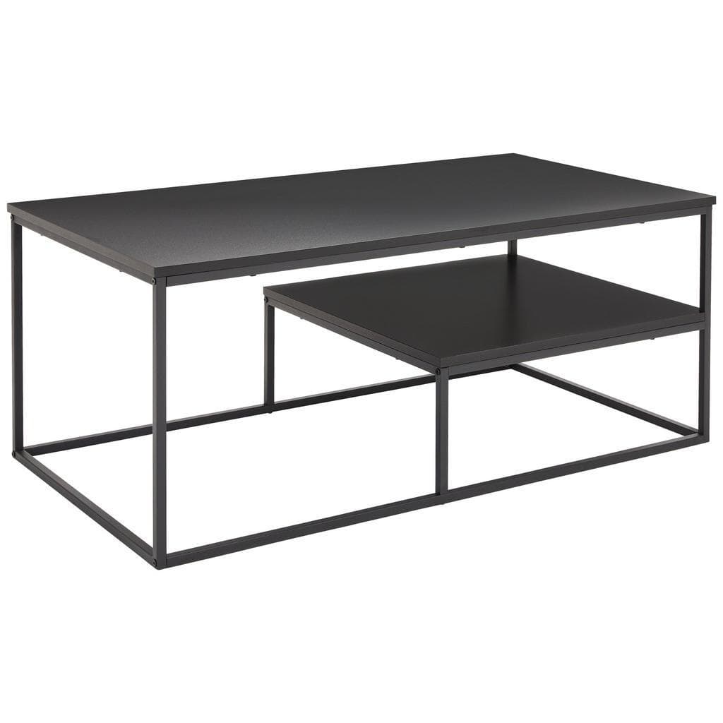 Mid.you Couchtisch Schwarz Metall Holzwerkstoff Rechteckig Flachrohr