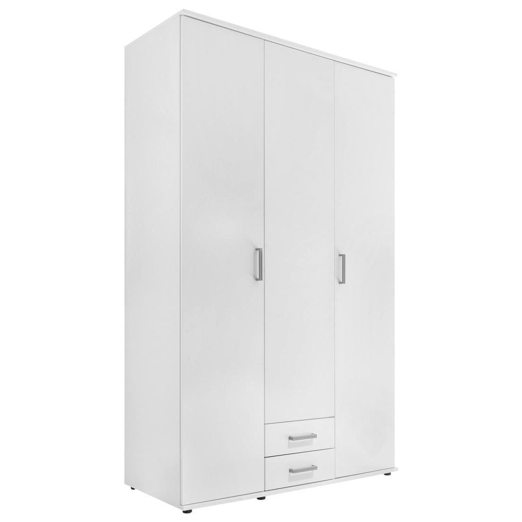 Boxxx Drehtürenschrank Weiß Holzwerkstoff 4 Fächer 2 Schubladen