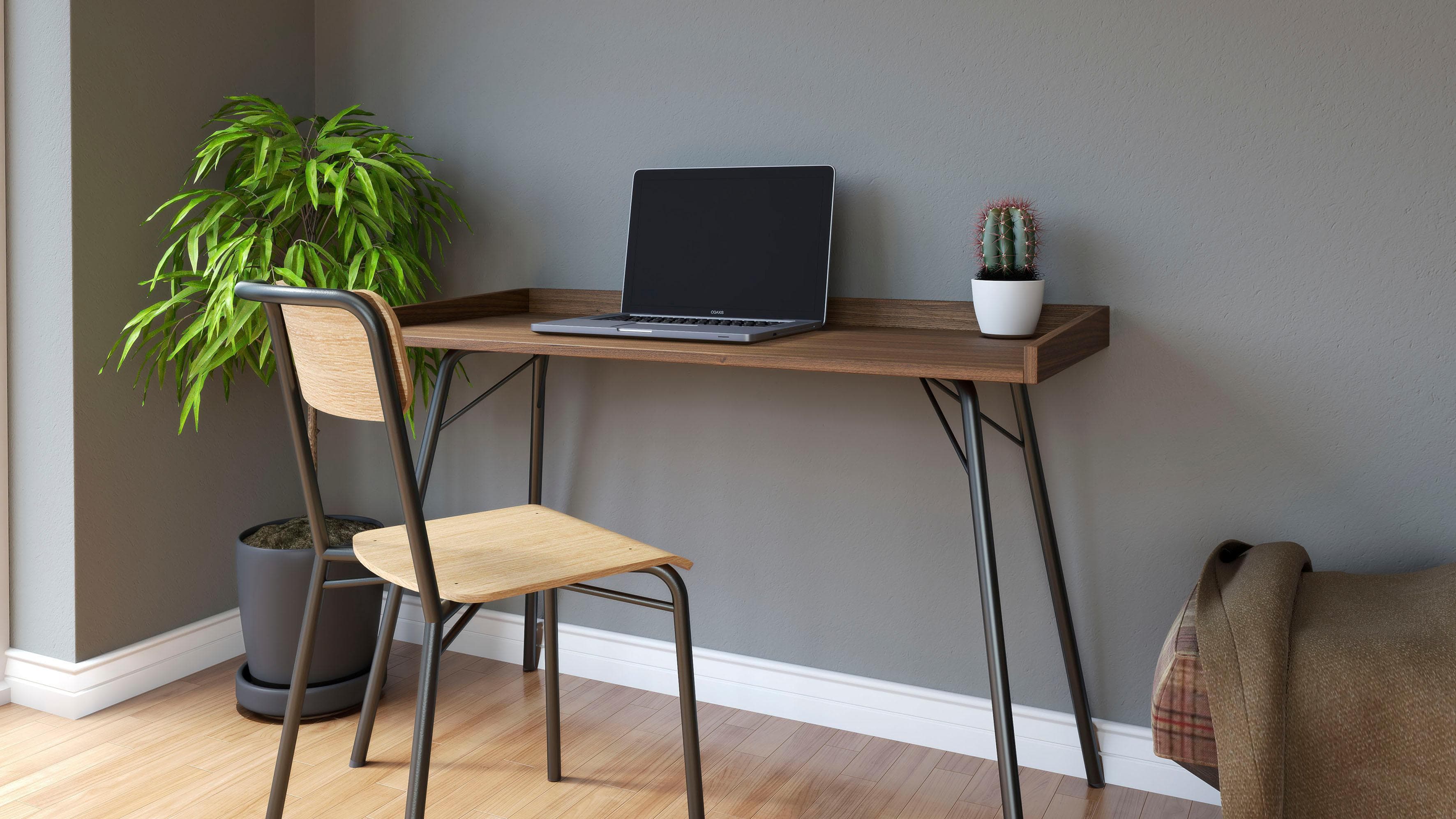 Schreibtisch WOODMAN Rayburn Nussbaumfarben Anthrazit