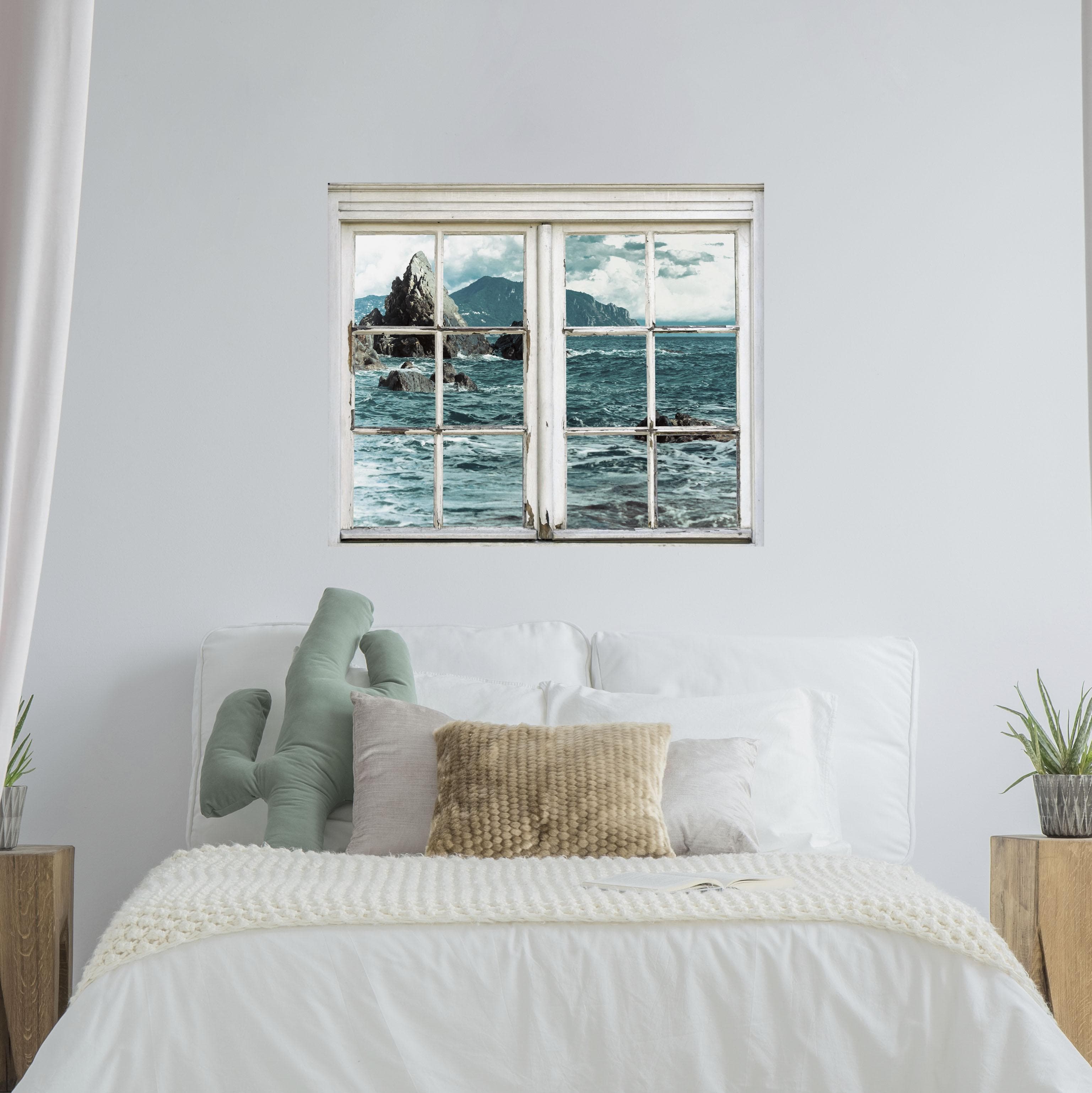 Wandsticker Natur 3D Fenster Blau 40x60 cm