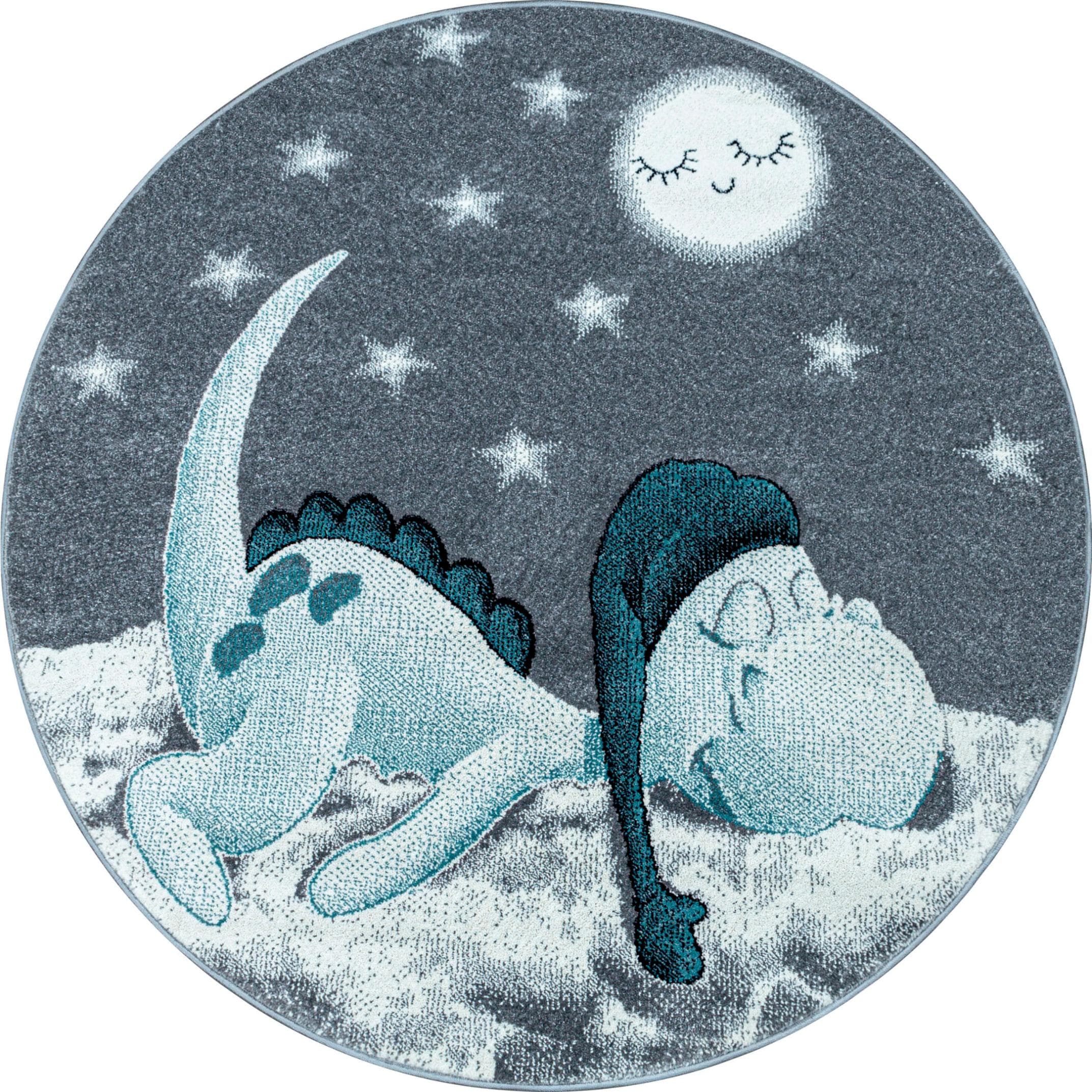 AYYILDIZ TEPPICHE Bambi 840 Kinderteppich Blau Rund Kurzflor