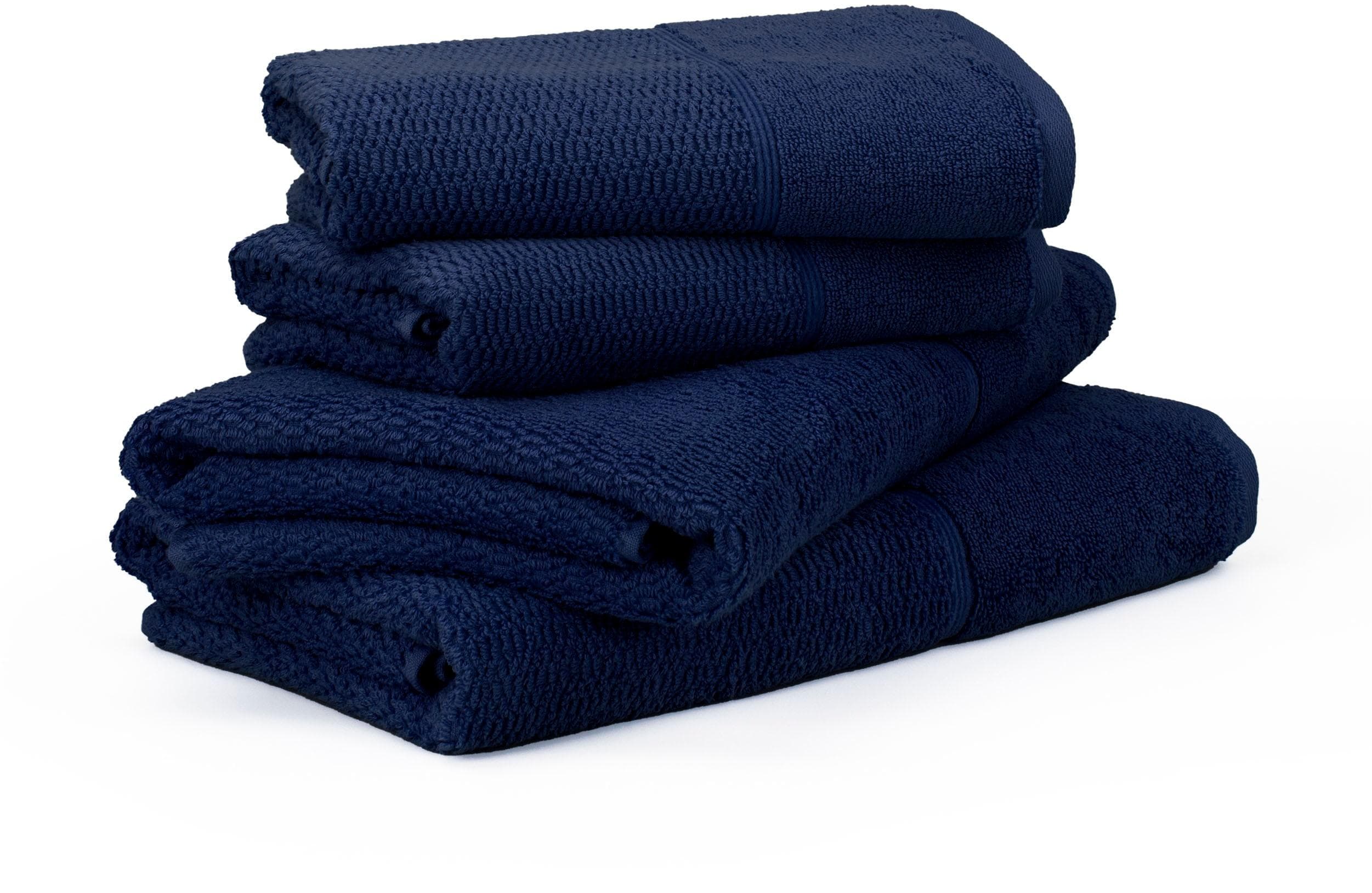 Handtuch Set MÖVE FOR FROTTANA Pearl Deep Sea 4 Stk. Walkfrottier