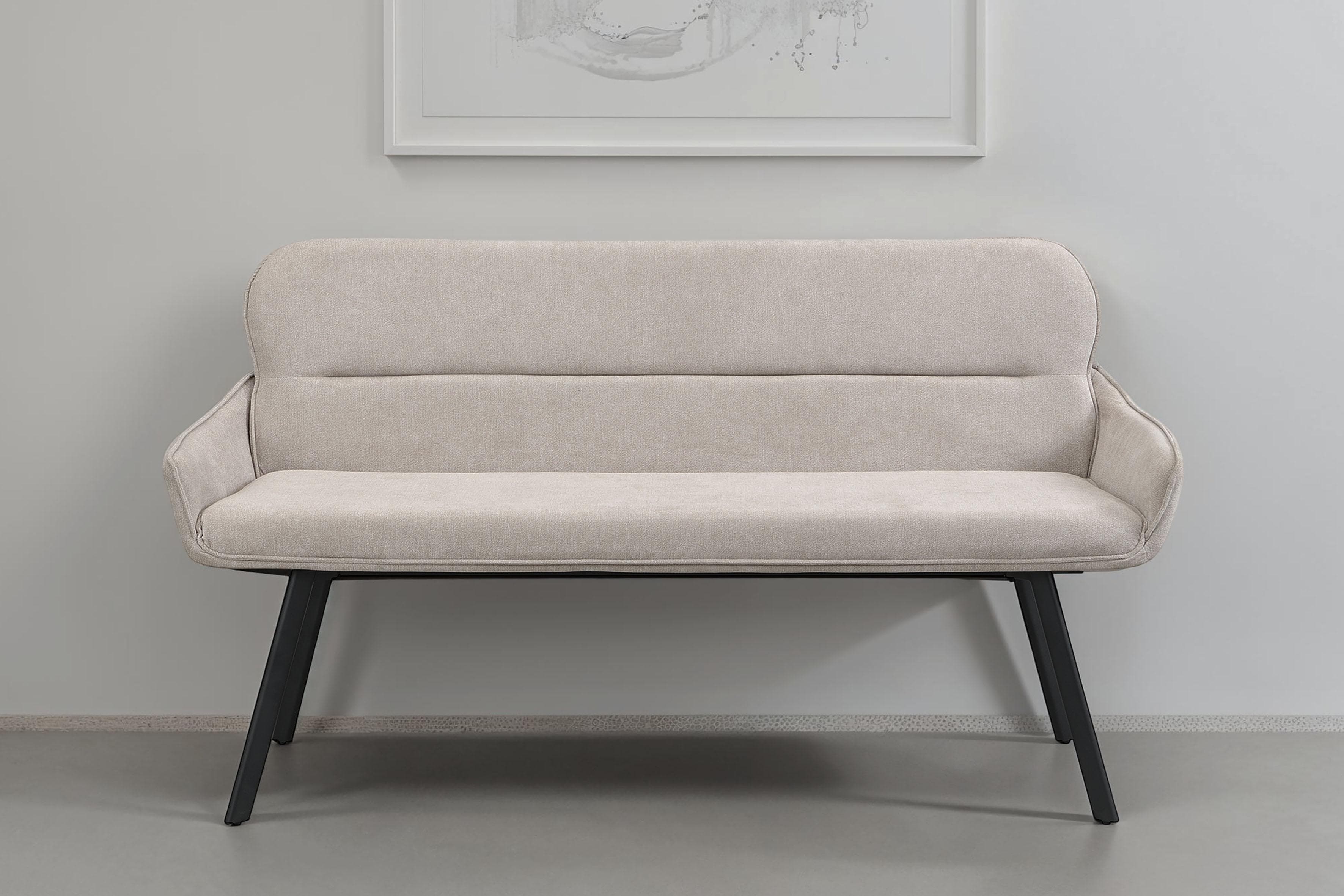 Sitzbank BYLIVING Rico Hellgrau Schwarz