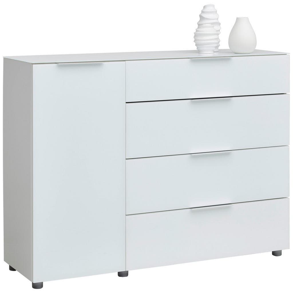 Voleo Sideboard Weiß Hochglanz Holzwerkstoff 2 Fächer 4 Schubladen