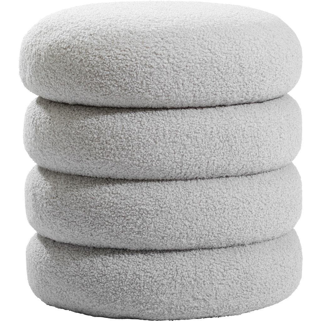 Xora Hocker Hellgrau Textil Rund