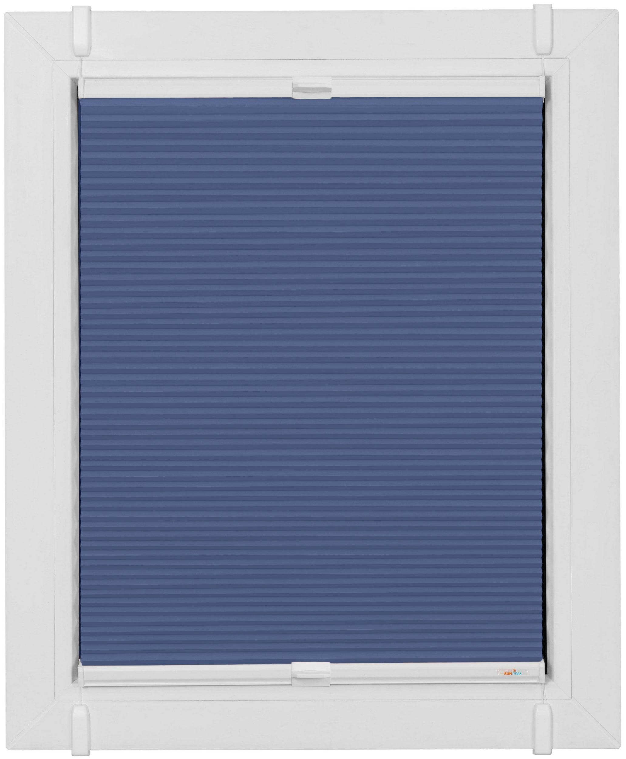 sunlines Plissee Start-up Style Honeycomb Blau/Weiß Verdunkelnd