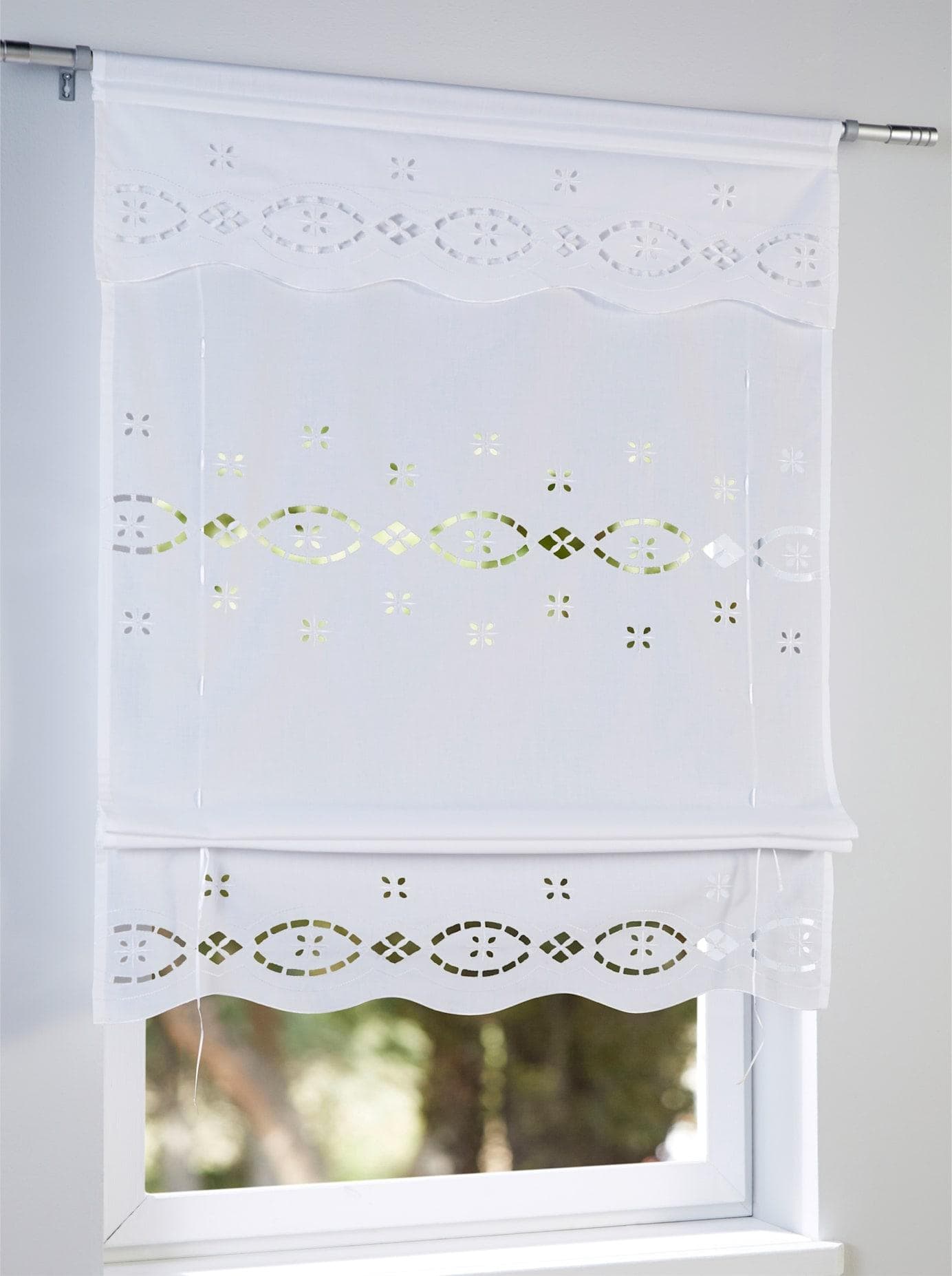 Raffrollo HEINE HOME Gr. 4 Weiß Halbtransparent