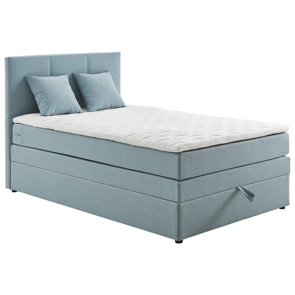 Welnova Boxspringbett Hellblau mit Bettkasten