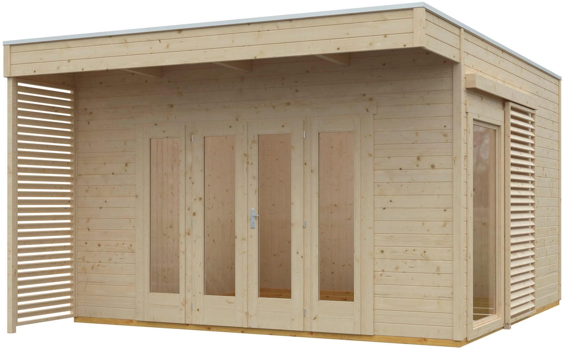 Gartenhaus SKANHOLZ Tokio 4 Beige Holzwerkstoff Doppelschalig