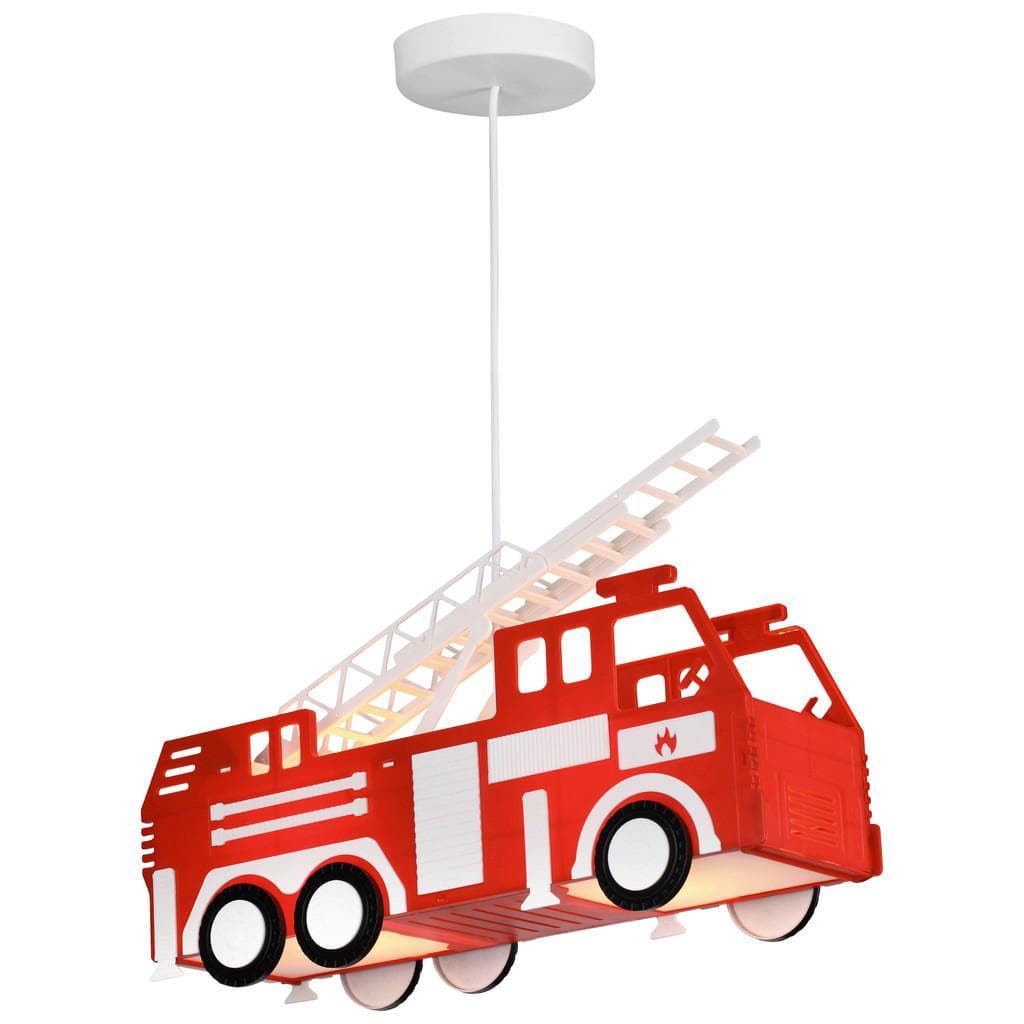 GLOBO LIGHTING Feuerwehrauto Hängeleuchte Rot für Kinderzimmer