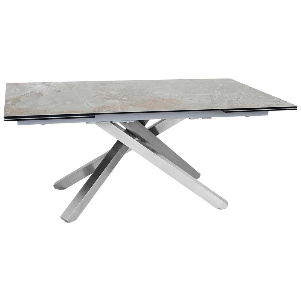 Novel Esstisch aus Metall, Glas und Keramik, ausziehbar