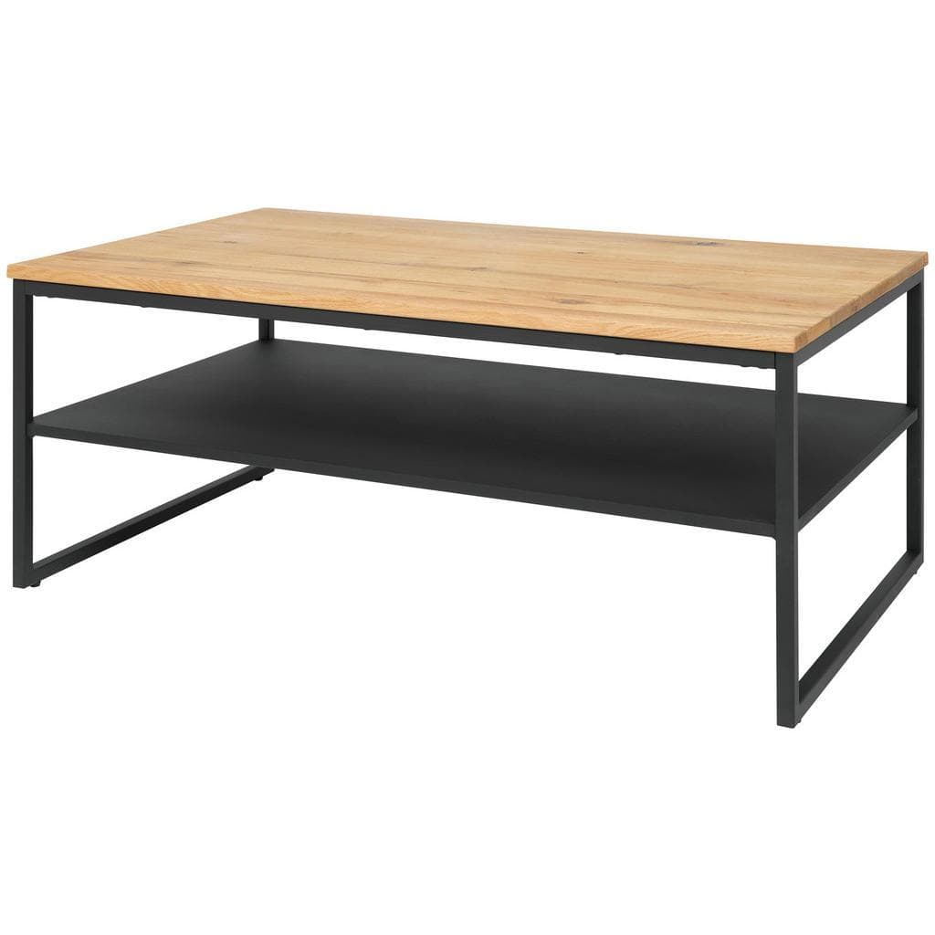 Livetastic Couchtisch Eiche Massiv Schwarz U-Form