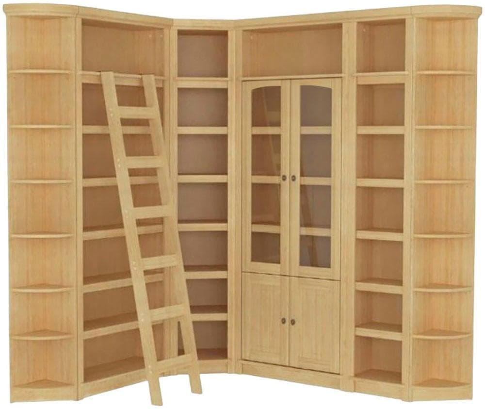 Massivholz-Bibliothek aus Kiefer - 7-teilig