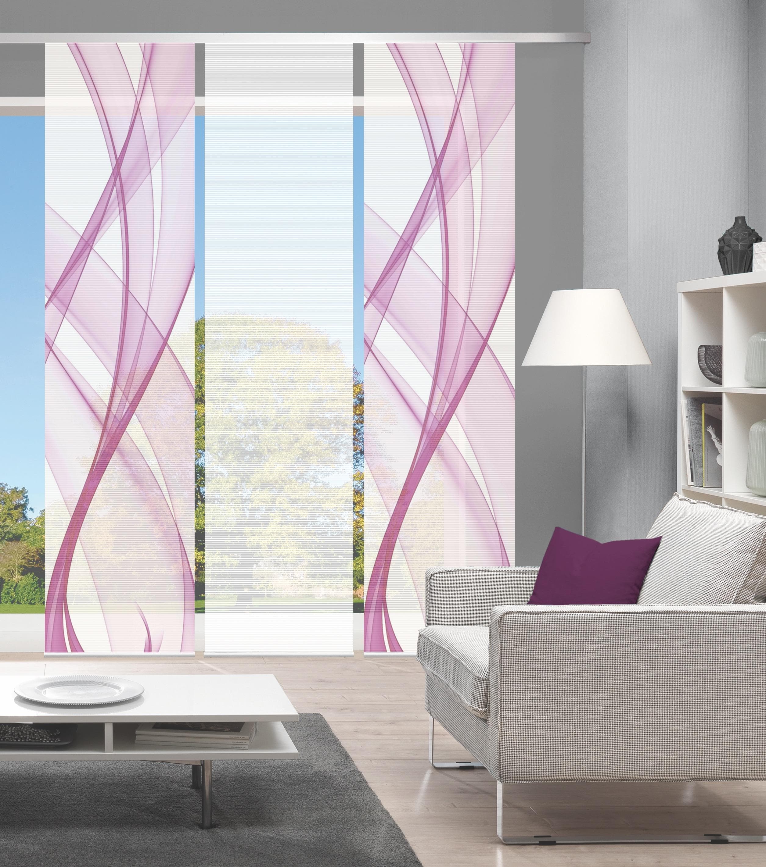VISION Schiebegardine PACOLIA Set Rosa Bambus-Optik
