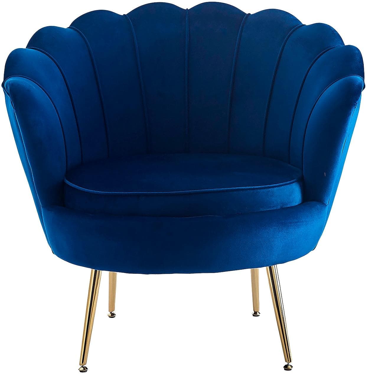 SALESFEVER Loungesessel Clam Dunkelblau Samt 360° Drehfunktion