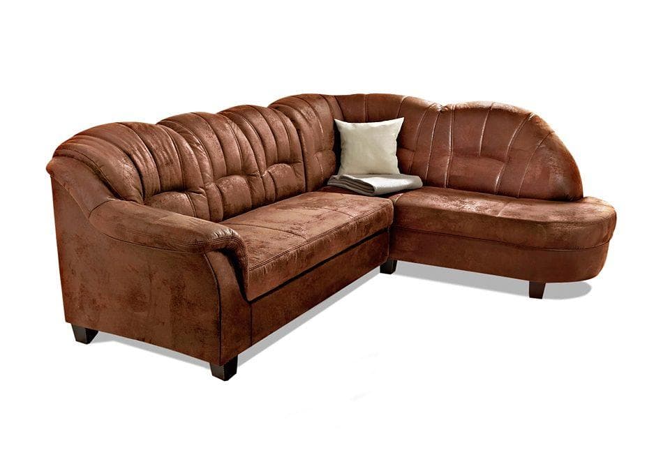 HOME AFFAIRE Ecksofa Budapest L-Form Braun mit Bettfunktion