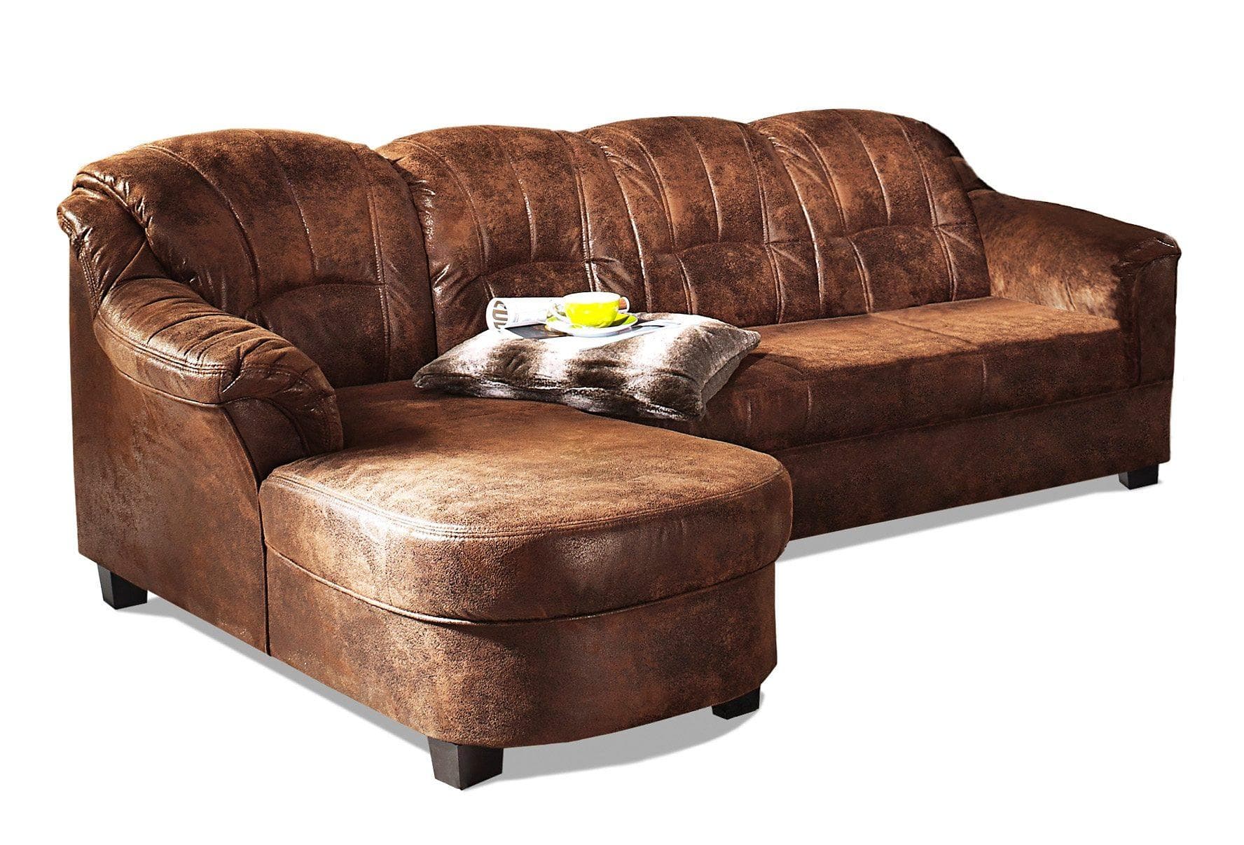 Home Affaire Ecksofa Budapest L-Form Braun mit Bettfunktion