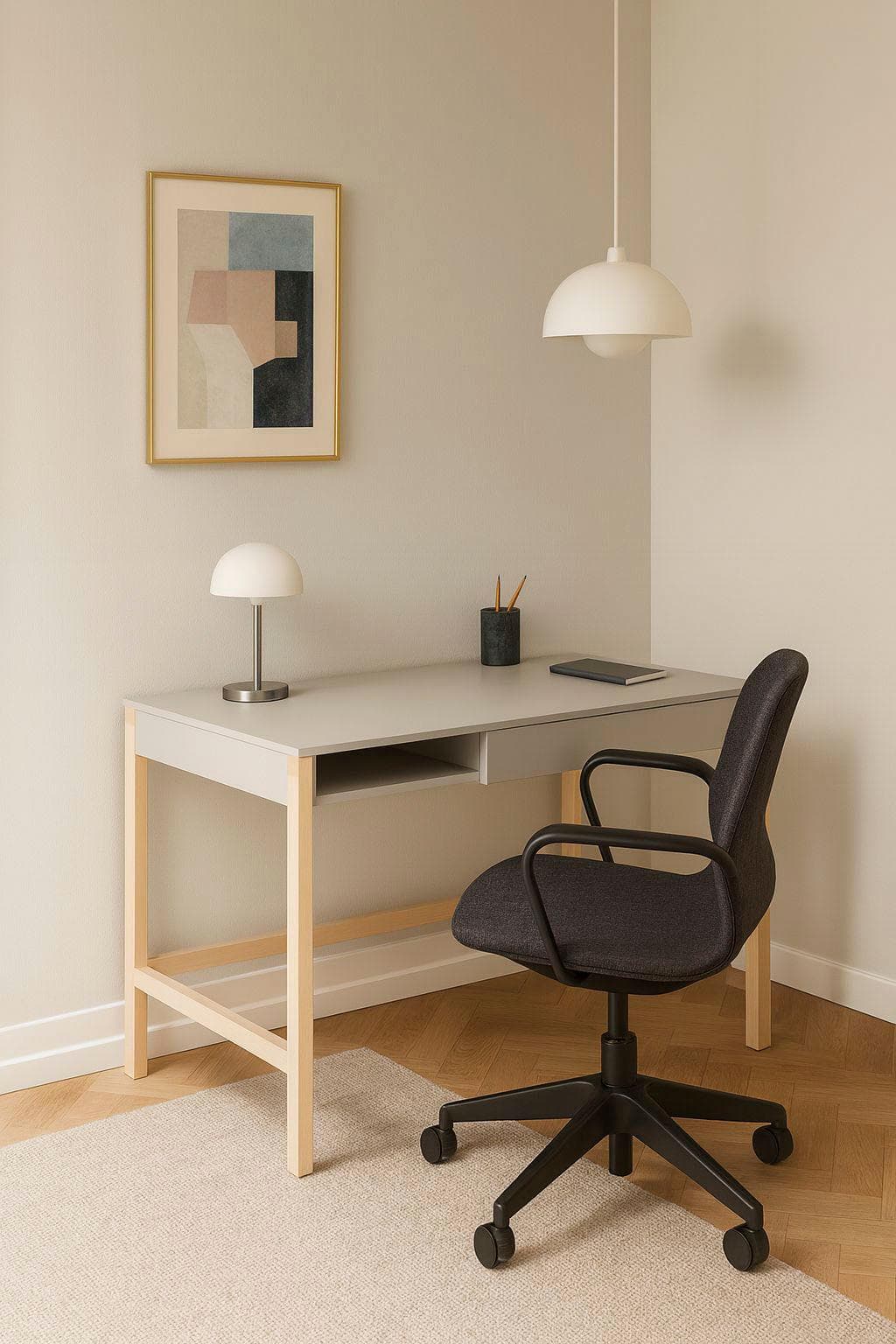 WOODMAN Schreibtisch Northgate Weiß Eiche FSC-zertifiziert