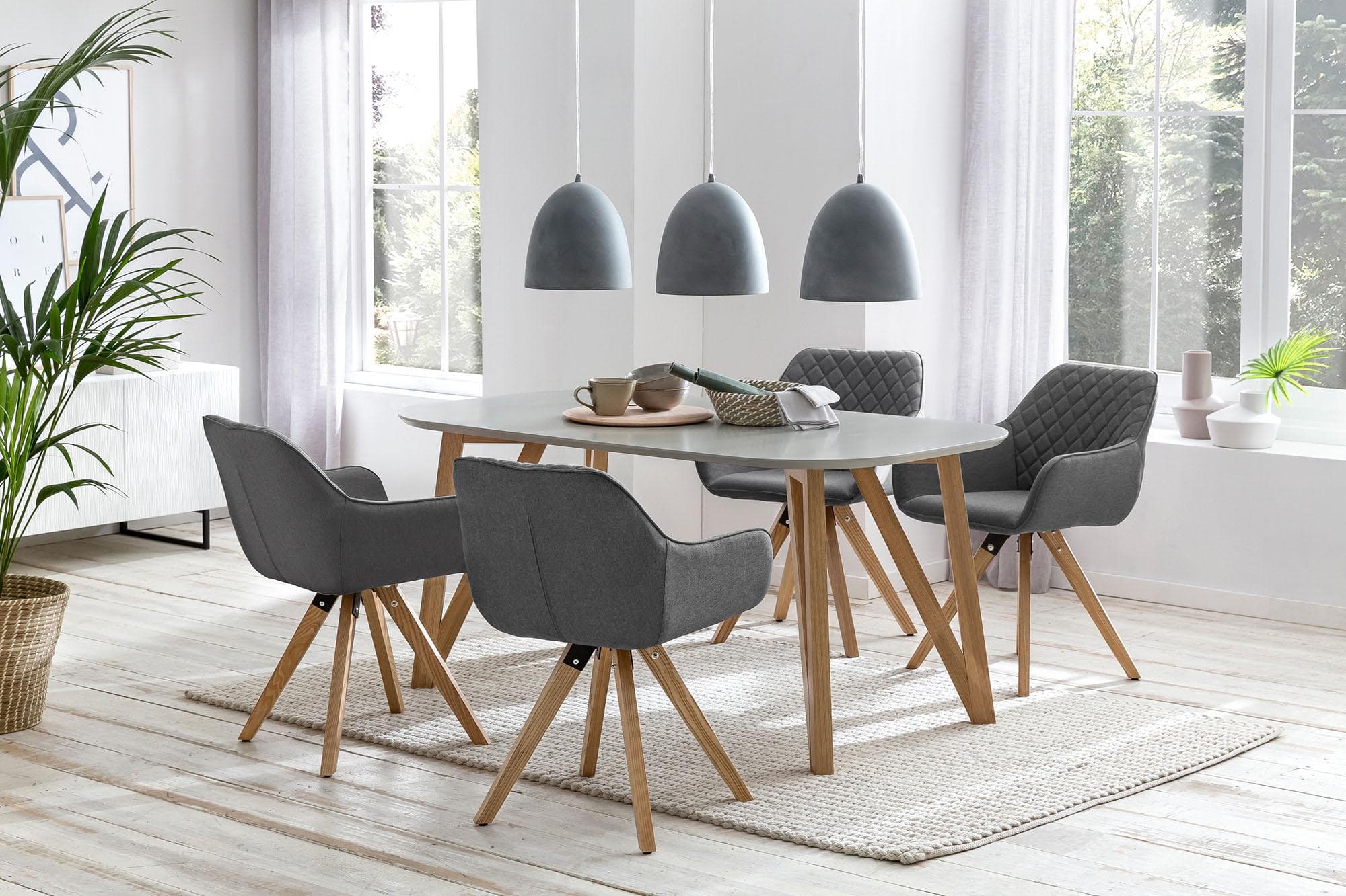 Salesfever Essgruppe Växjö Grau 4-tlg. Scandi Style