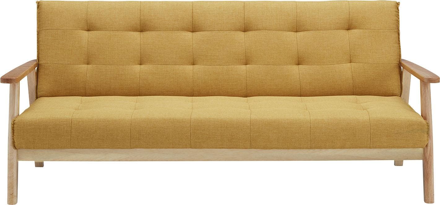 Salesfever Schlafsofa Skagen 3-Sitzer Gelb mit Schlaffunktion