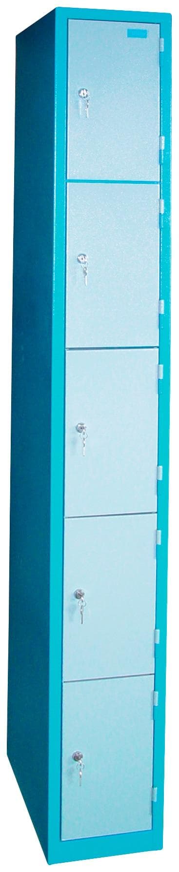 GÜDE Spind Blau/Grau Stahl 5 Türen 26x50x192 cm Abschließbar