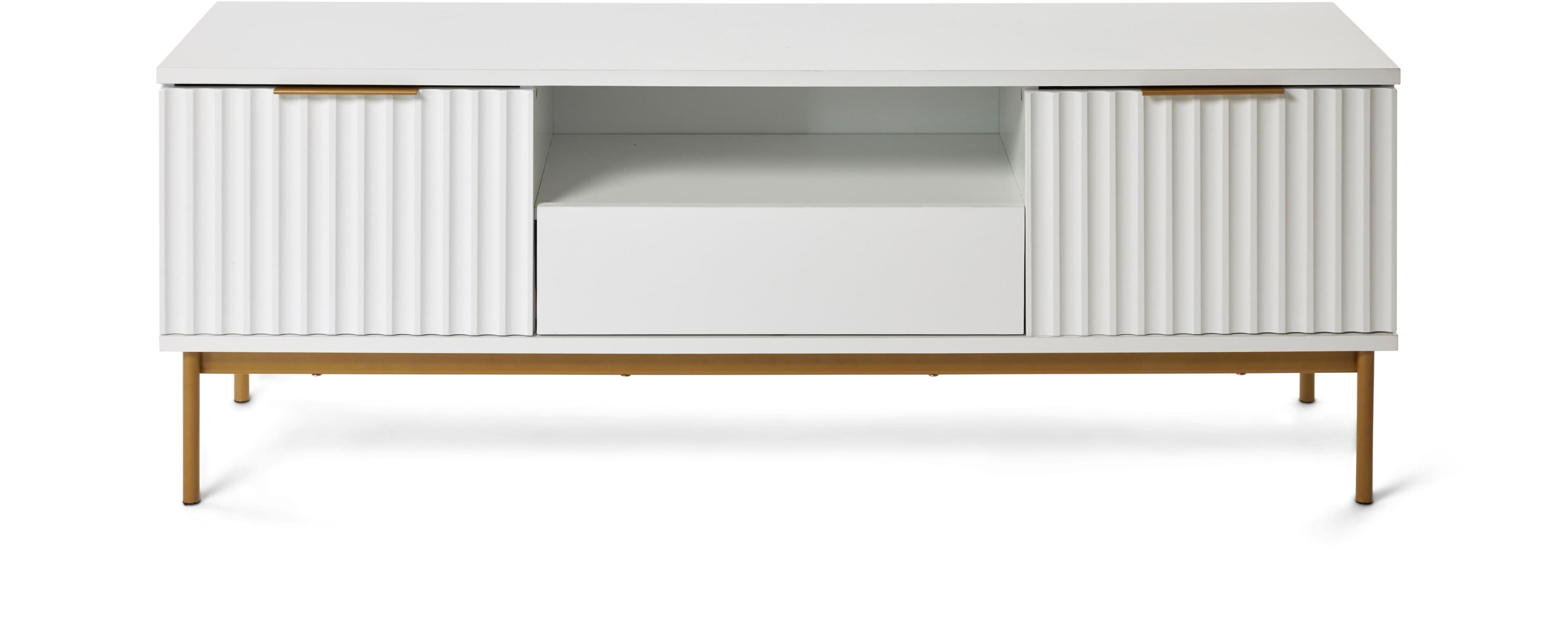 TV-Board Jahnke Carve TV 140 Gold Weiß Wellendesign