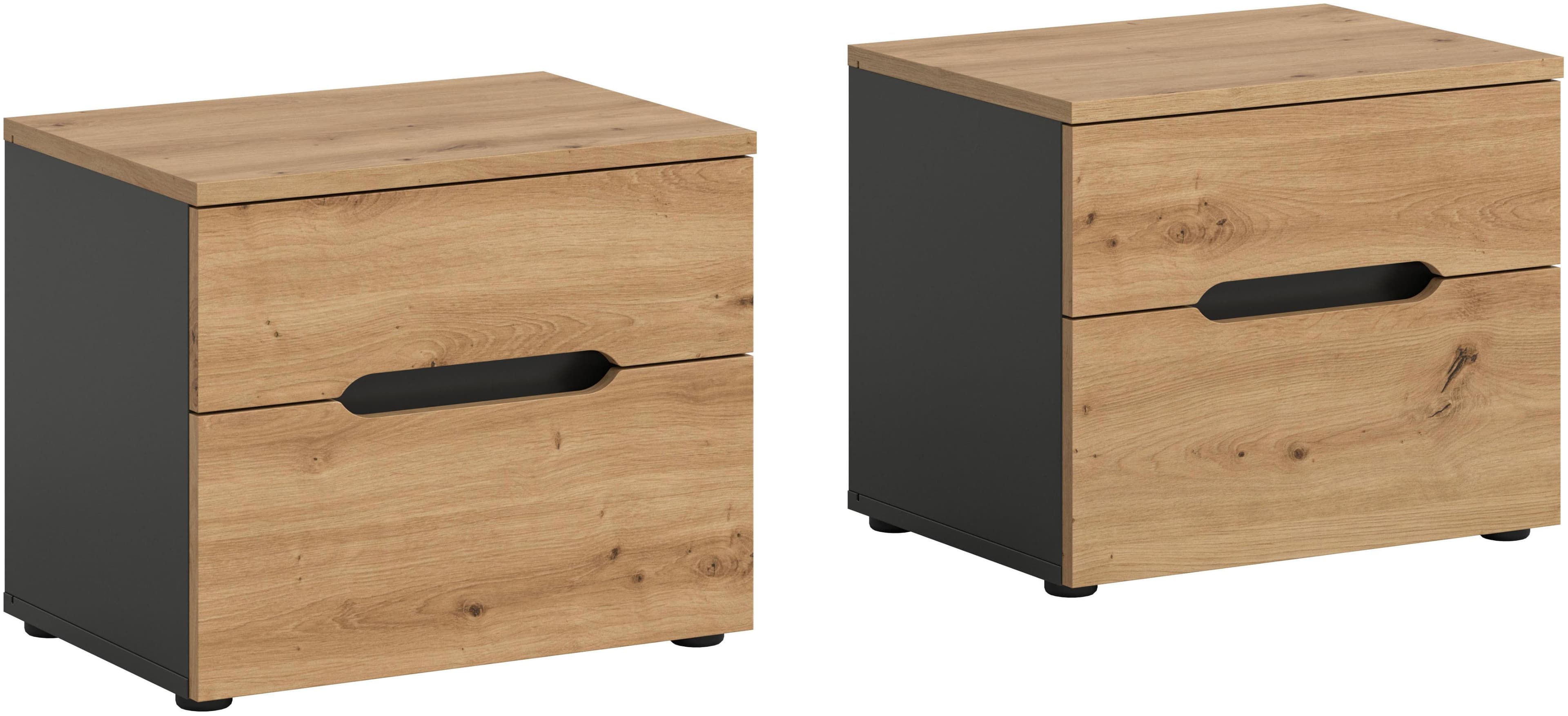 Nachtkommode Home Affaire REHAT 2er Set Grau