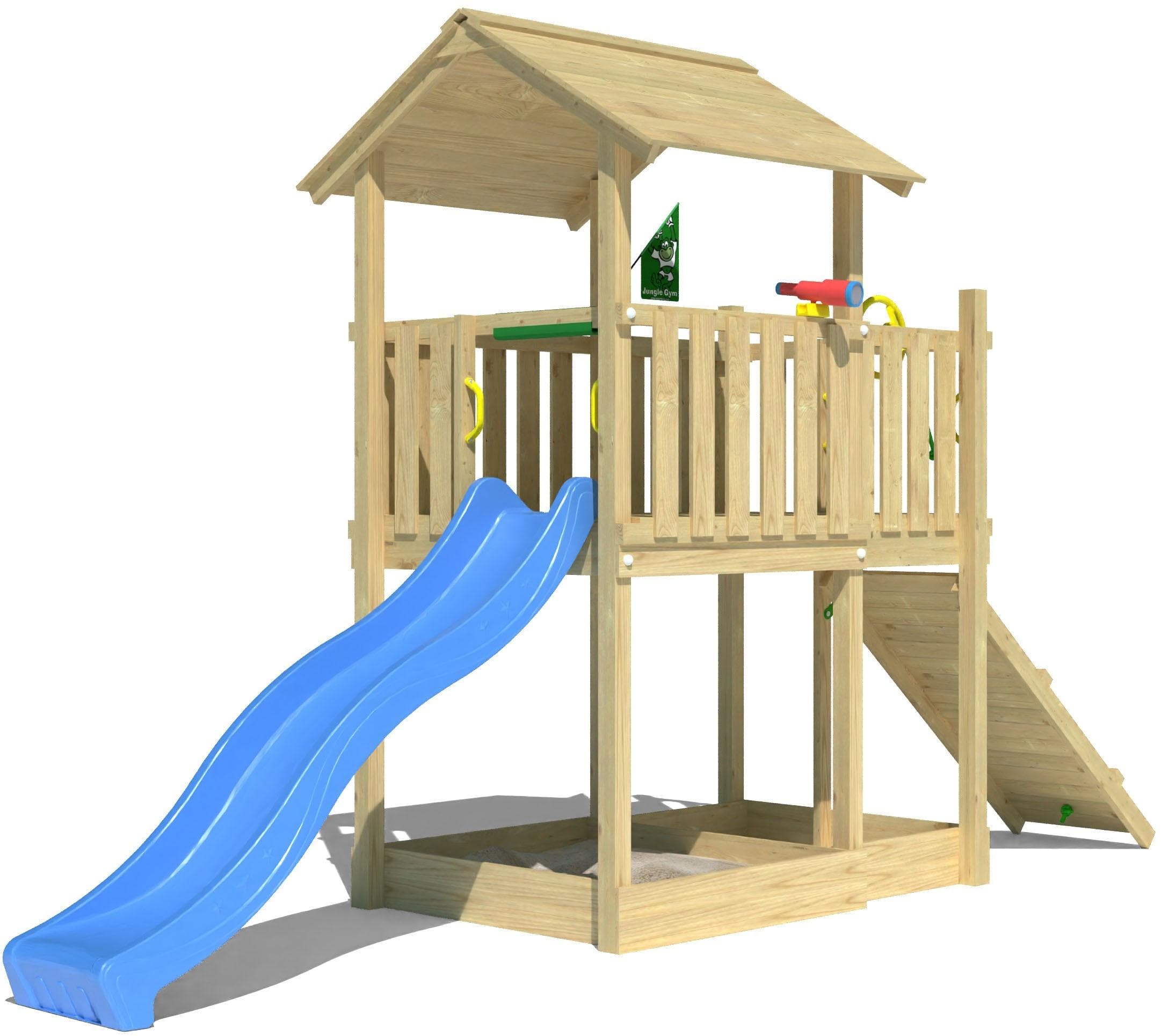 Jungle Gym Drift Spielturm Blau mit Rutsche