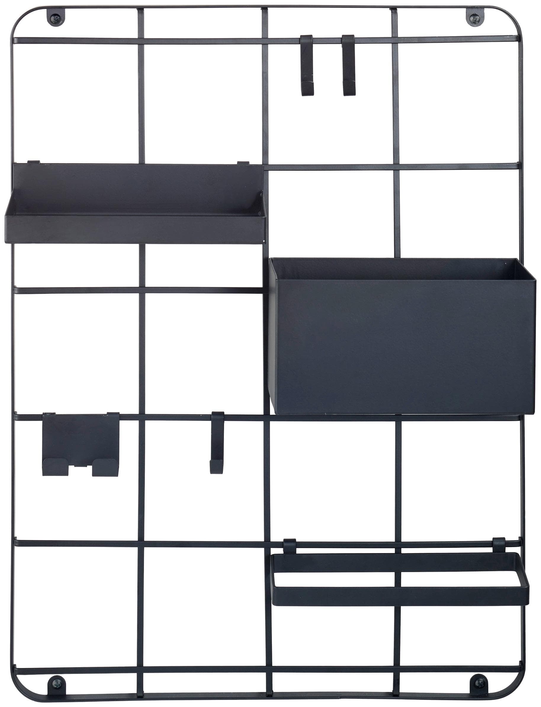 Kleine Wolke Wandregal Framework Grid schwarz Metall 40x54cm